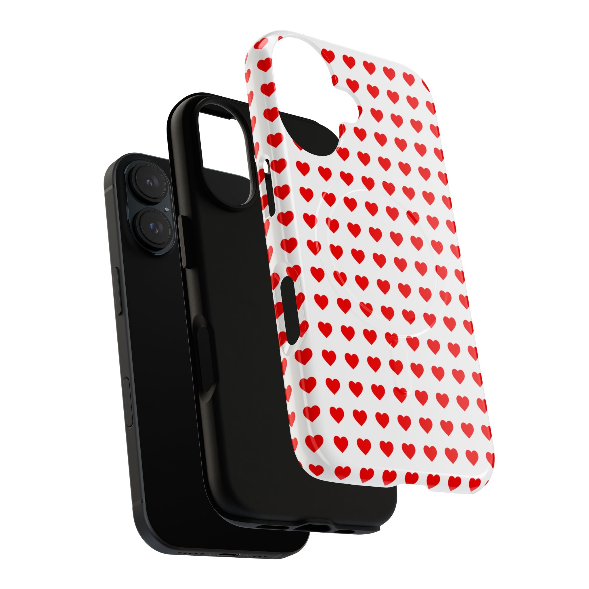 Heart Pattern Phone Case, Tough Magnetic Case, Cute Phone Cover, Valentine Gift, Stylish Accessory
