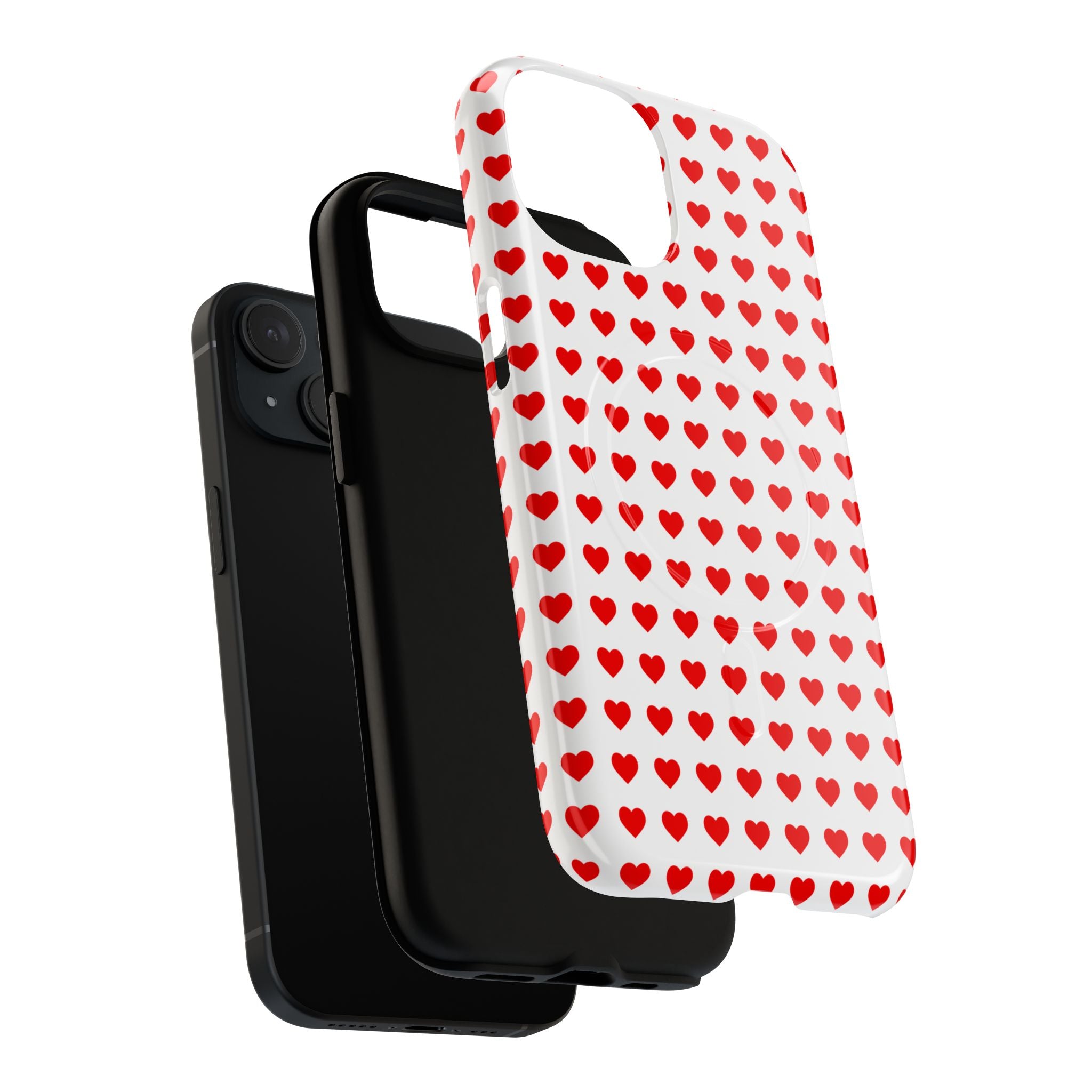 Heart Pattern Phone Case, Tough Magnetic Case, Cute Phone Cover, Valentine Gift, Stylish Accessory