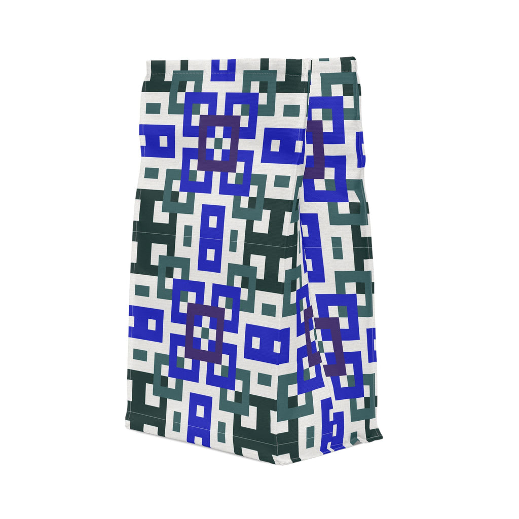 Stylish Polyester Lunch Bag with Modern Geometric Design, Insulated Bag for Work, School, Picnics, Eco-Friendly Cooler, Reusable Lunch Tote
