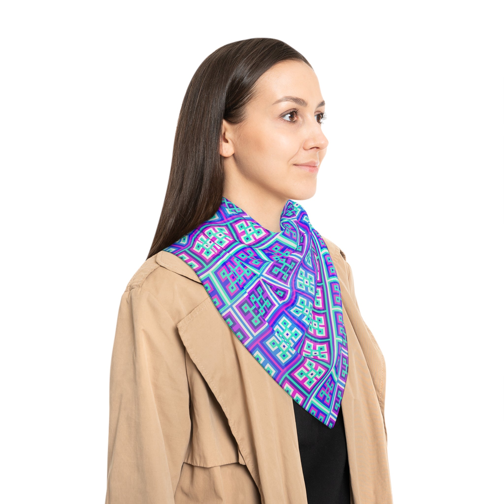 Vibrant Poly Scarf – Colorful Fashion Accessory for Everyday Wear, Perfect for Spring, Summer, Gifts, Festivals, and Travel