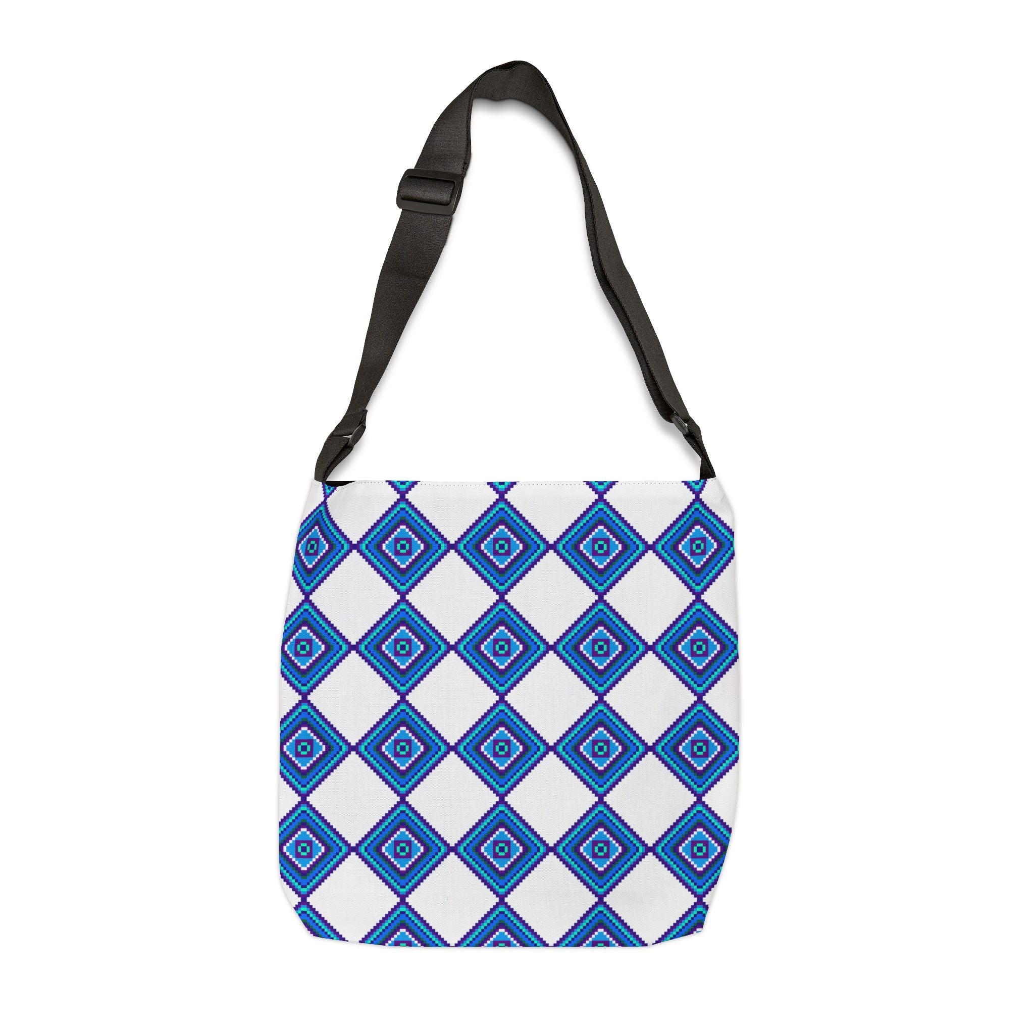 Blue Geometric Pattern Adjustable Tote Bag, Stylish Shopping Bag, Reusable Grocery Tote, Customizable Handbag, Perfect for Gifts, [...]
