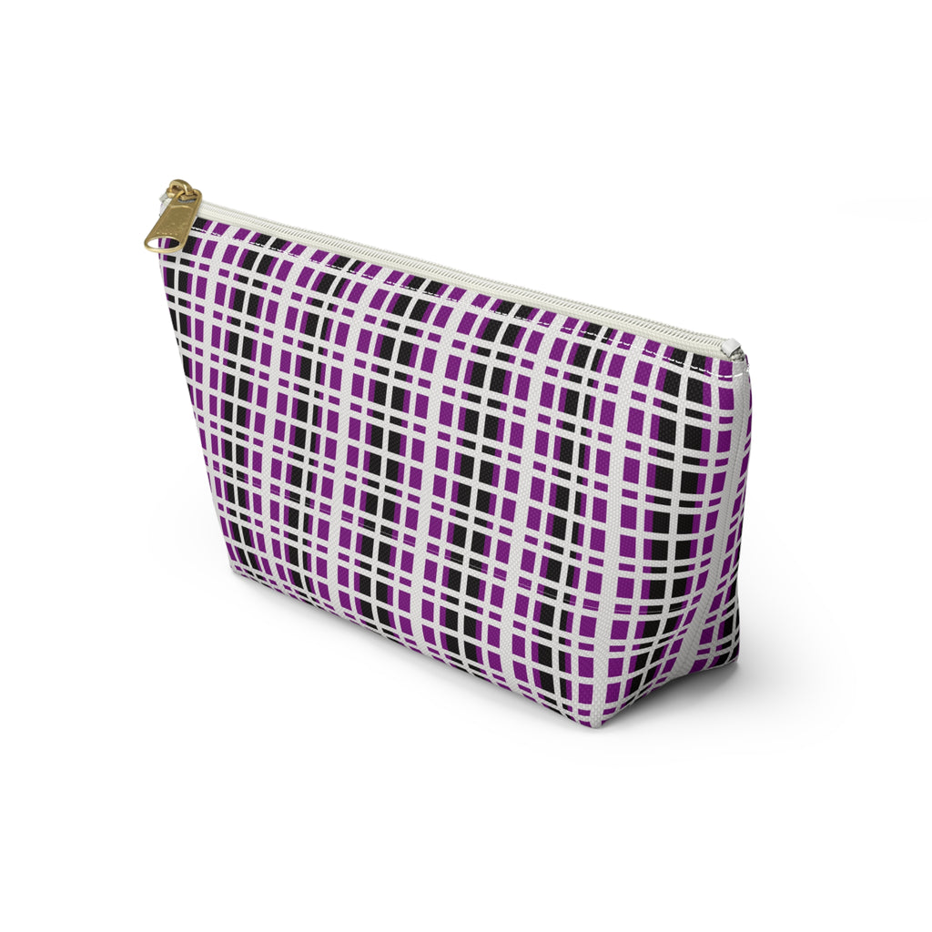 Purple Checkered Accessory Pouch | Makeup Bag, Toiletry Organizer, Travel Clutch, Gift for Her, Stylish Storage