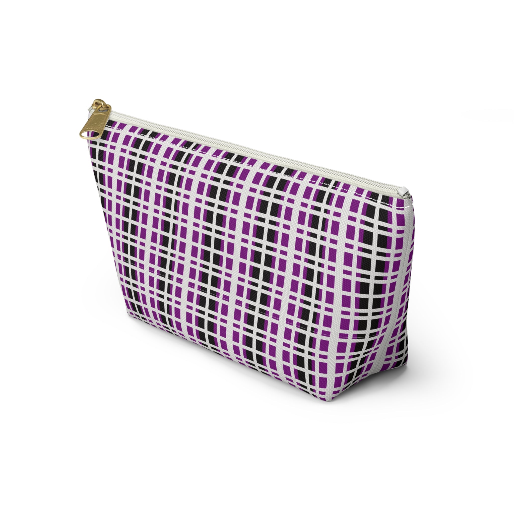 Purple Checkered Accessory Pouch | Makeup Bag, Toiletry Organizer, Travel Clutch, Gift for Her, Stylish Storage