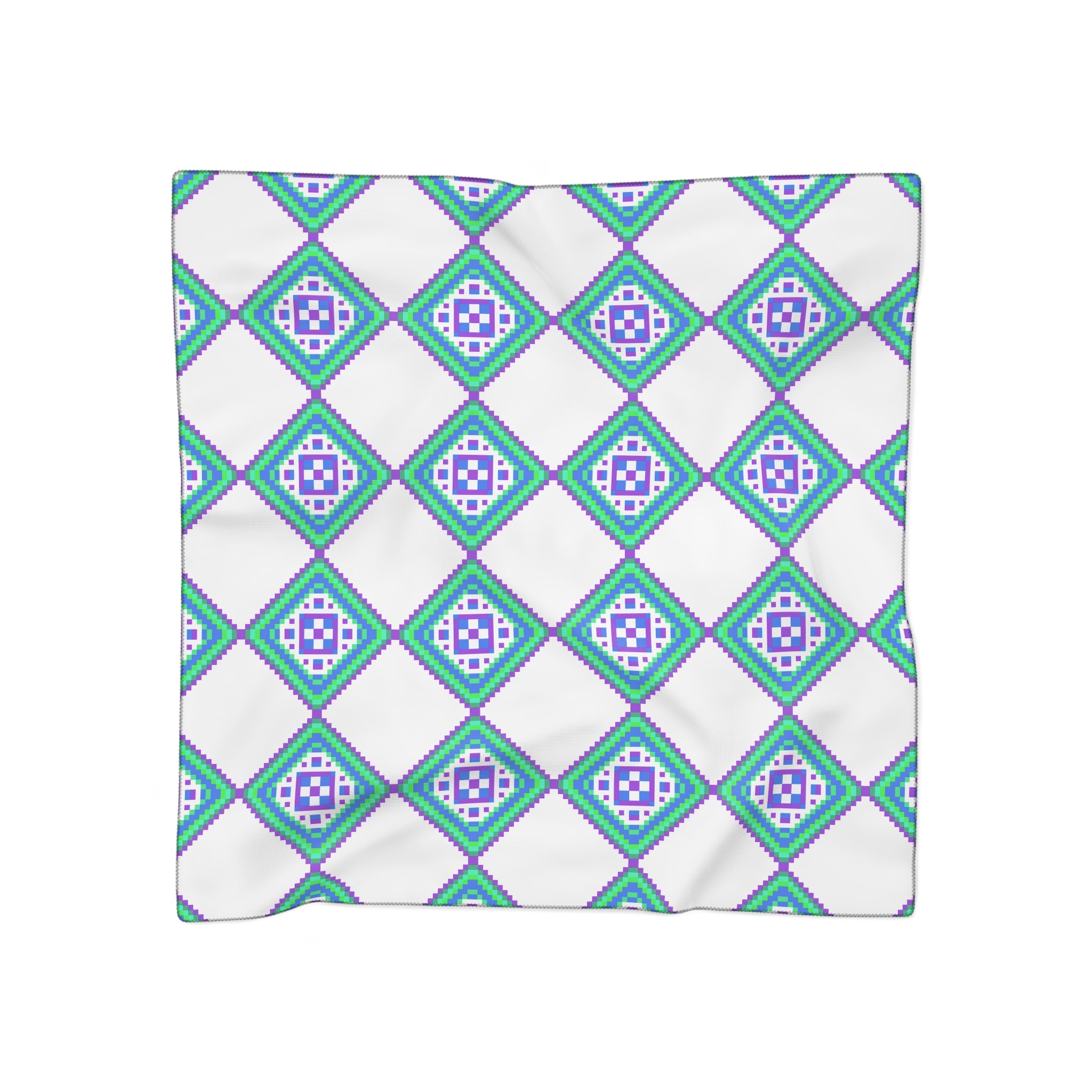 Colorful Geometric Pattern Scarf, Trendy Fashion Accessory, Gift for Her, Bohemian Style, Summer Scarf, Lightweight Neck Wrap