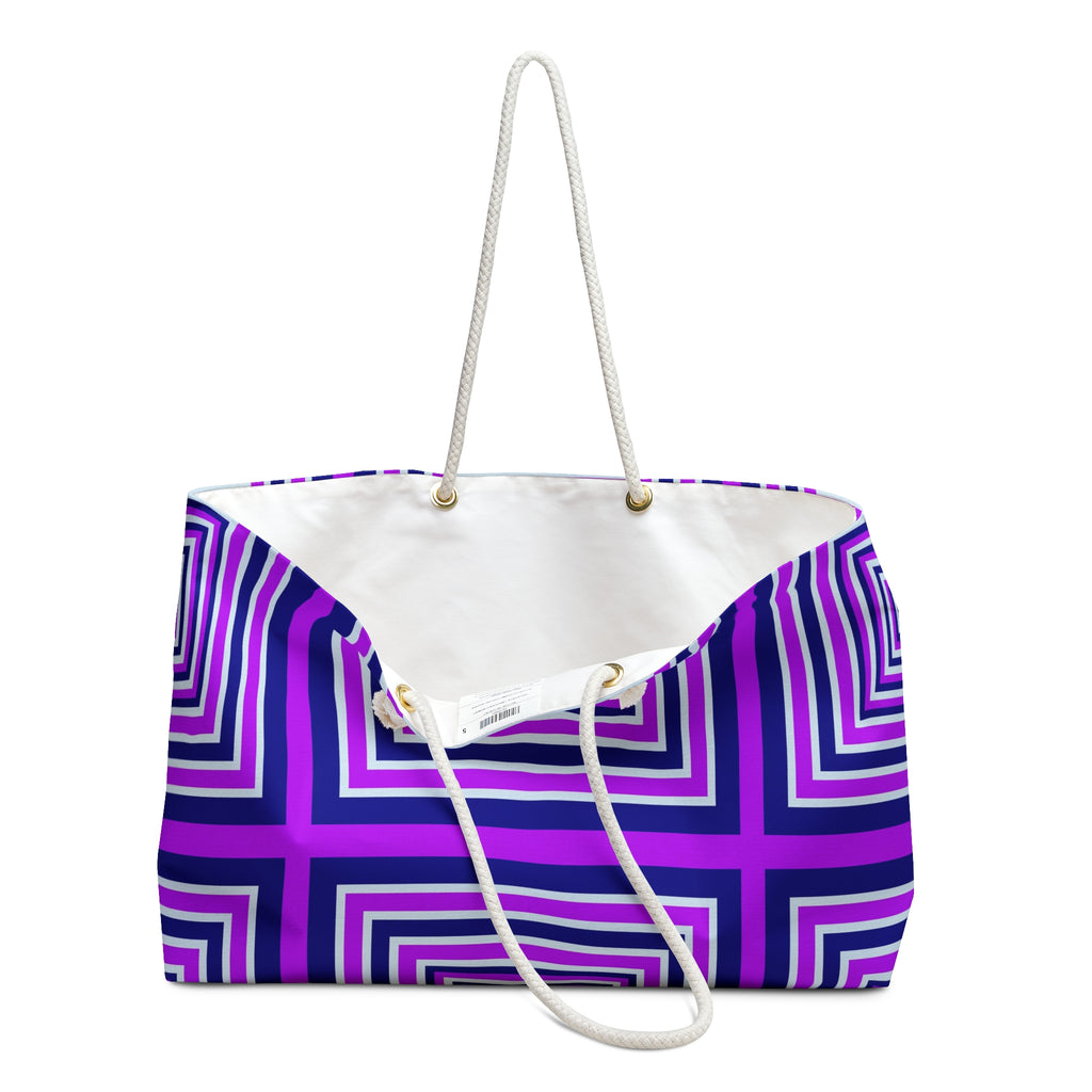 Chic Geometric Weekender Bag for Travel, Gym, Beach, Weekend Getaways, Stylish Travel Tote.