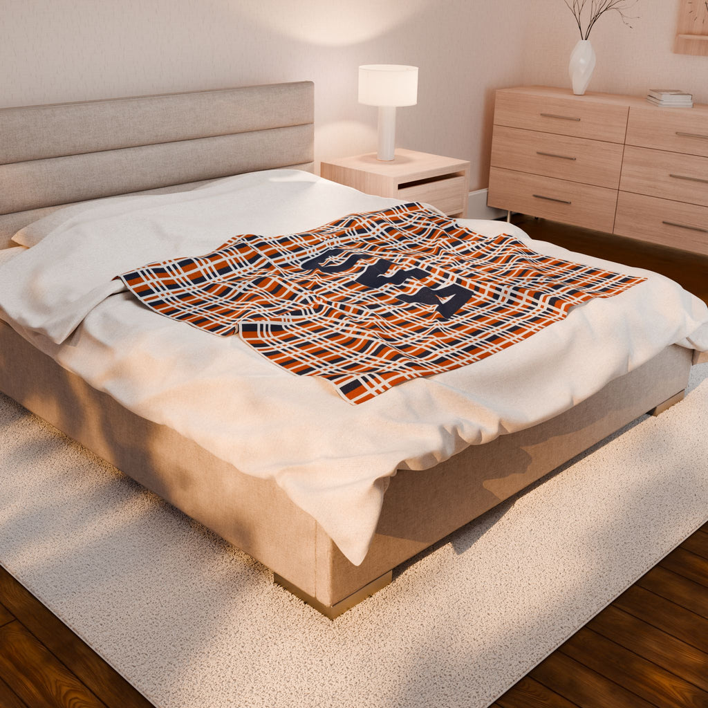 Cozy UVA Plaid Plush Blanket | Soft Throw for Home, Gifts, Sports Events, College, Winter Decor, Souvenir