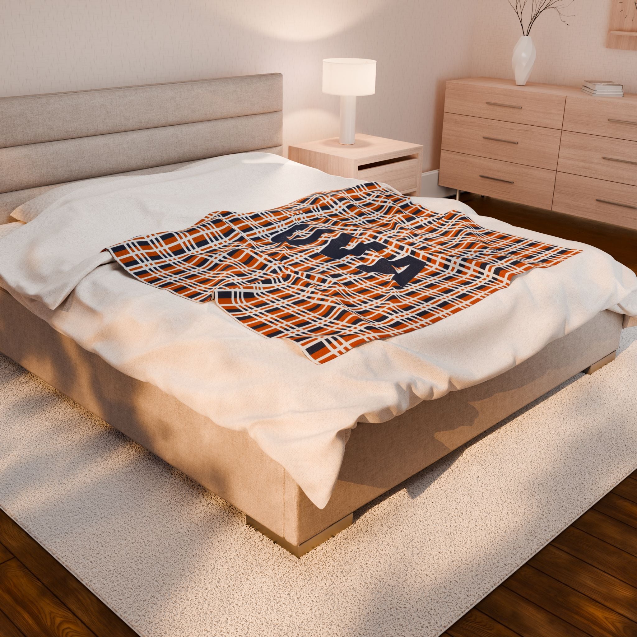 Cozy UVA Plaid Plush Blanket | Soft Throw for Home, Gifts, Sports Events, College, Winter Decor, Souvenir