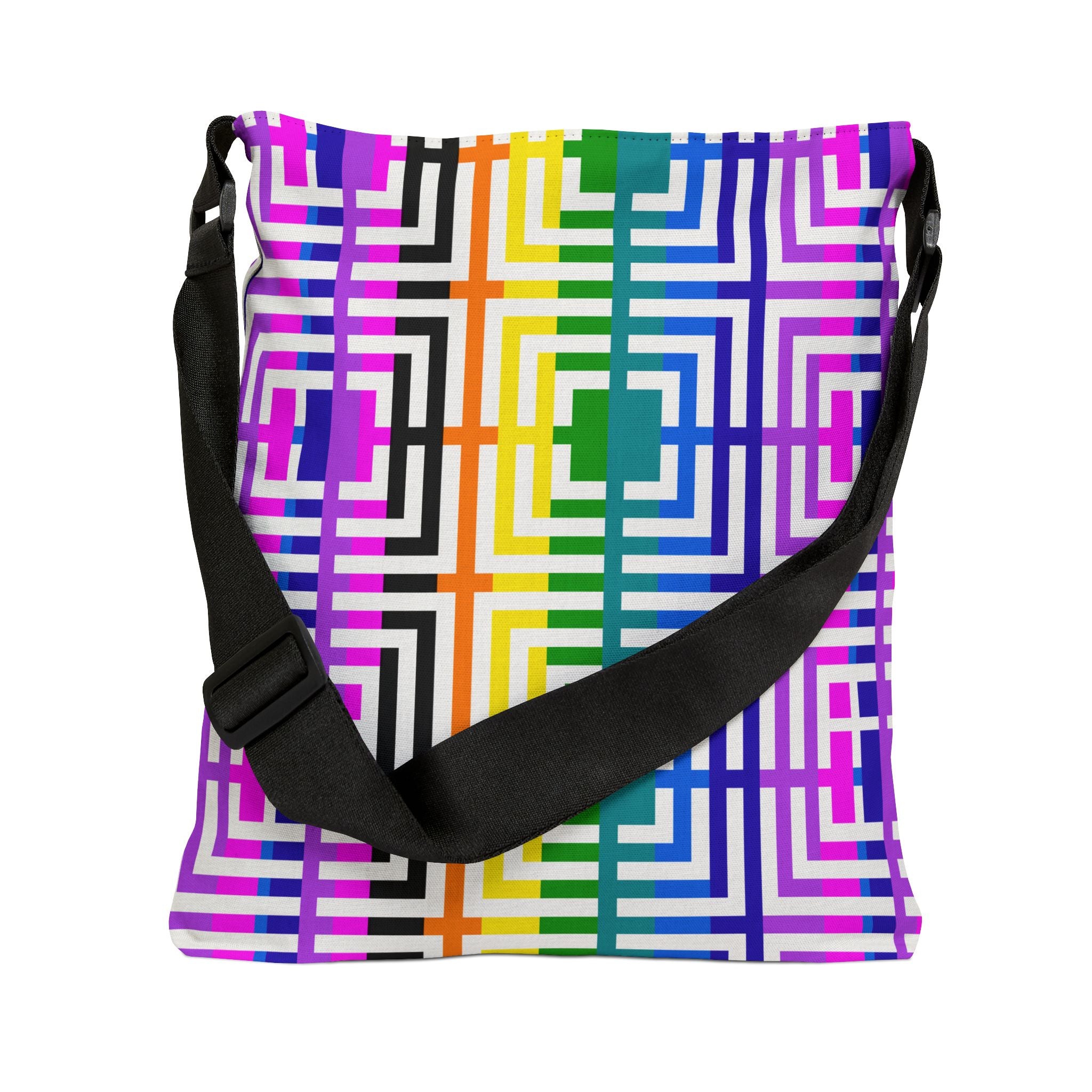 Vibrant Adjustable Tote Bag - Geometric Pattern, Perfect for Shopping, Travel, Beach, or Everyday Use, Unique Gift Idea