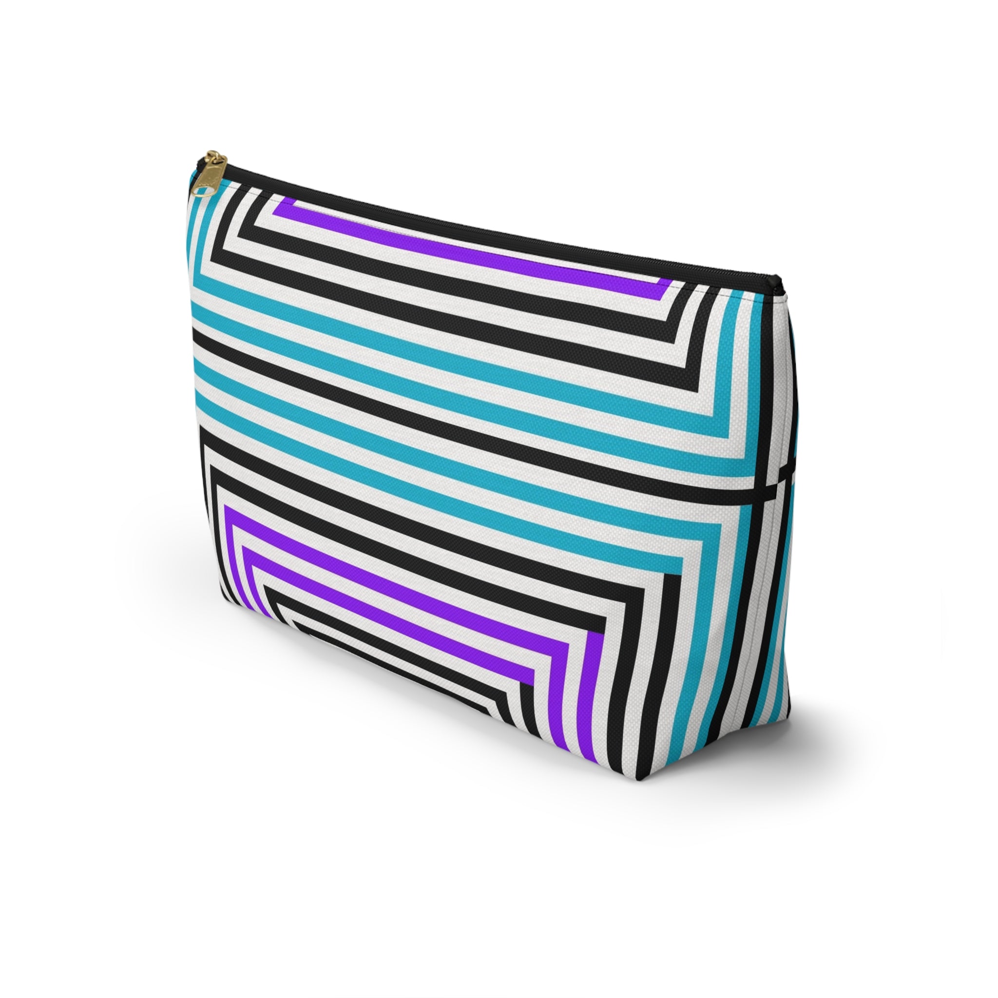 Vibrant Striped Accessory Pouch - Colorful Makeup Bag, Travel Organizer, Stylish Pencil Case, Gift for Her, Modern Clutch