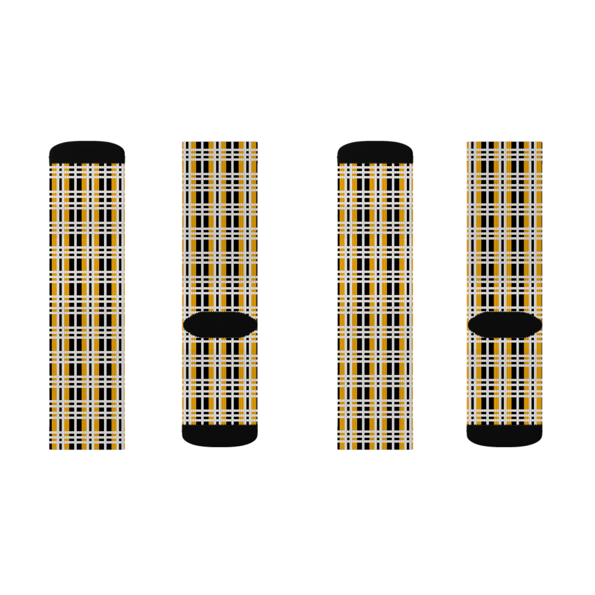 Plaid Sublimation Socks | Cozy Fall Accessory | Gifts for Her | Stylish Everyday Wear | Unique Fashion Statement | Thanksgiving Apparel