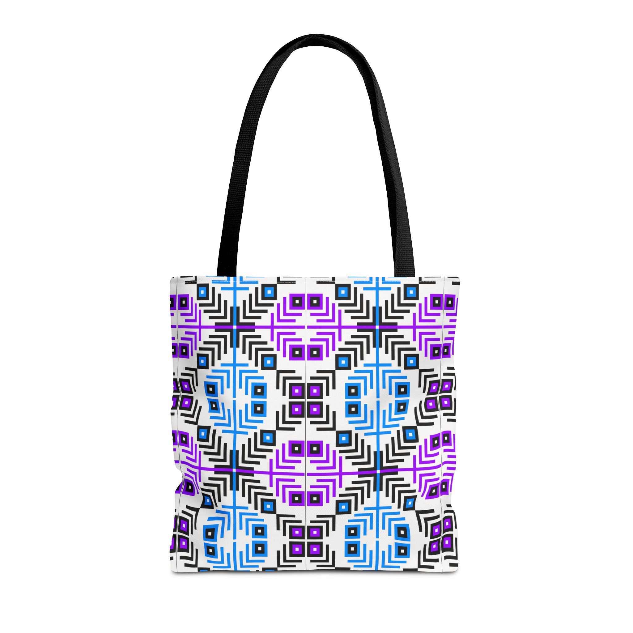 Colorful Geometric Tote Bag for Everyday Use, Shopping, Travel, Beach, Gym Tote, Gift for Her, Stylish Hot Pink & Blue Pattern