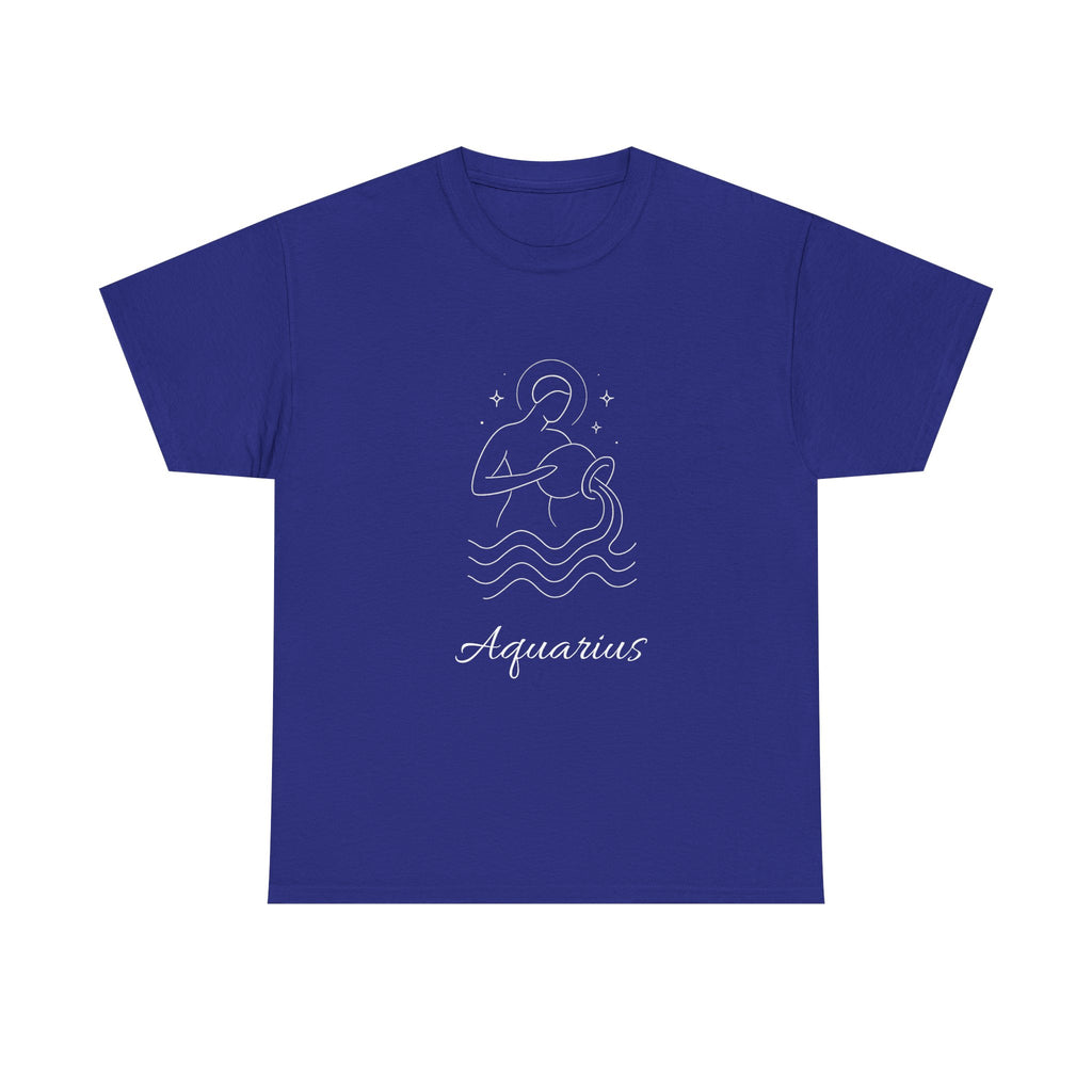 Aquarius Unisex Heavy Cotton Tee, Astrology Shirt, Zodiac Tee, Birthday Gift, Horoscope Apparel, Casual Wear