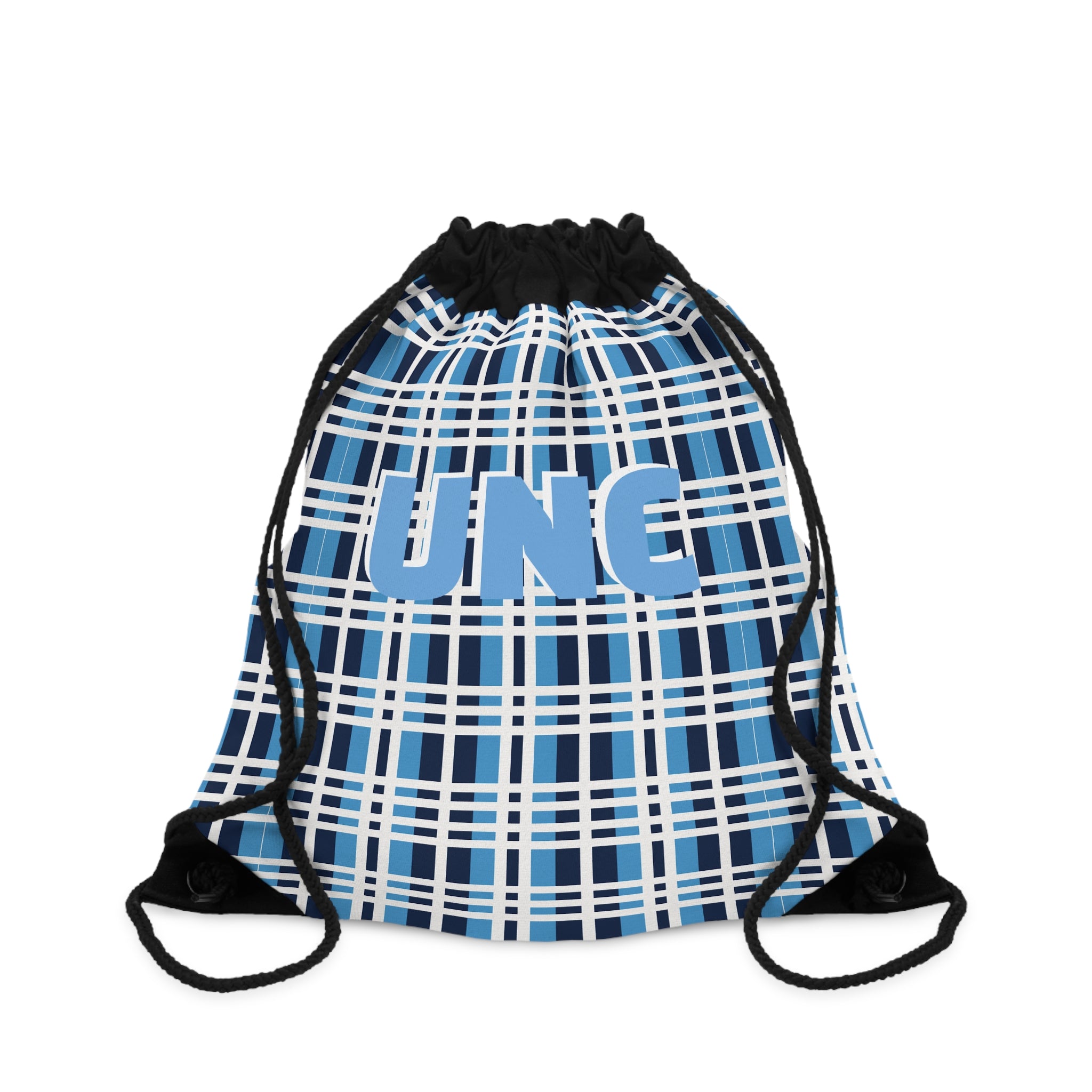 UNC Plaid Drawstring Bag | Gym Sack, Sports Backpack, College Gear, Travel Accessory, School Fundraiser