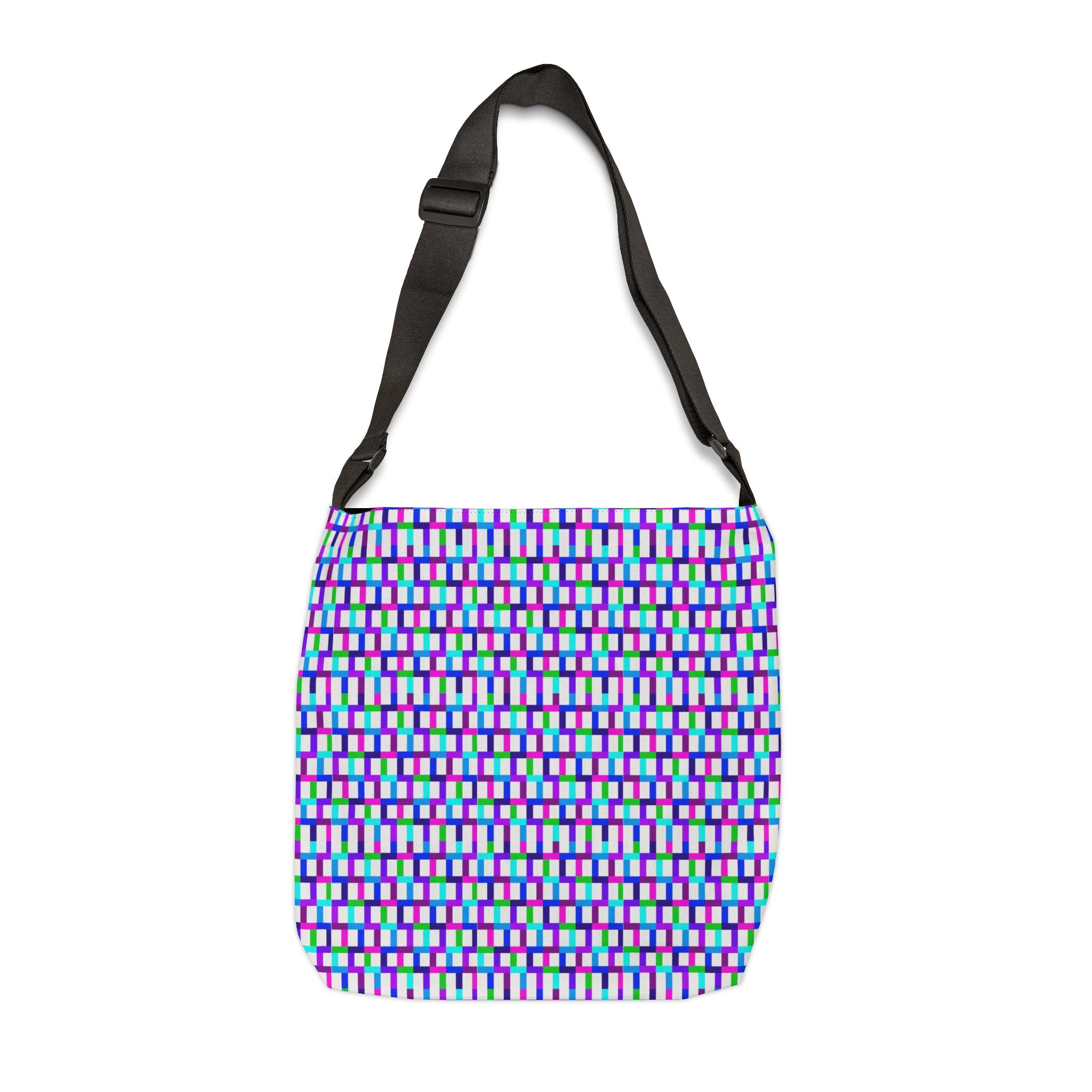 Colorful Geometric Adjustable Tote Bag - Trendy Shopping Bag, Reusable Tote, Eco-Friendly Gift, Beach Bag, Funky Style
