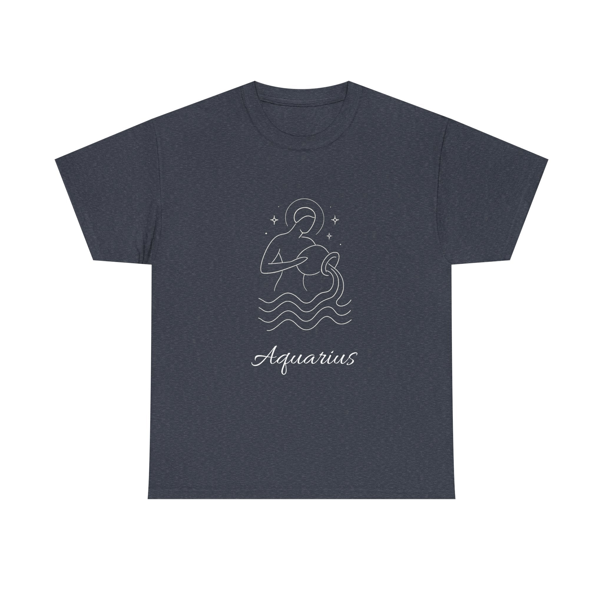 Aquarius Unisex Heavy Cotton Tee, Astrology Shirt, Zodiac Tee, Birthday Gift, Horoscope Apparel, Casual Wear
