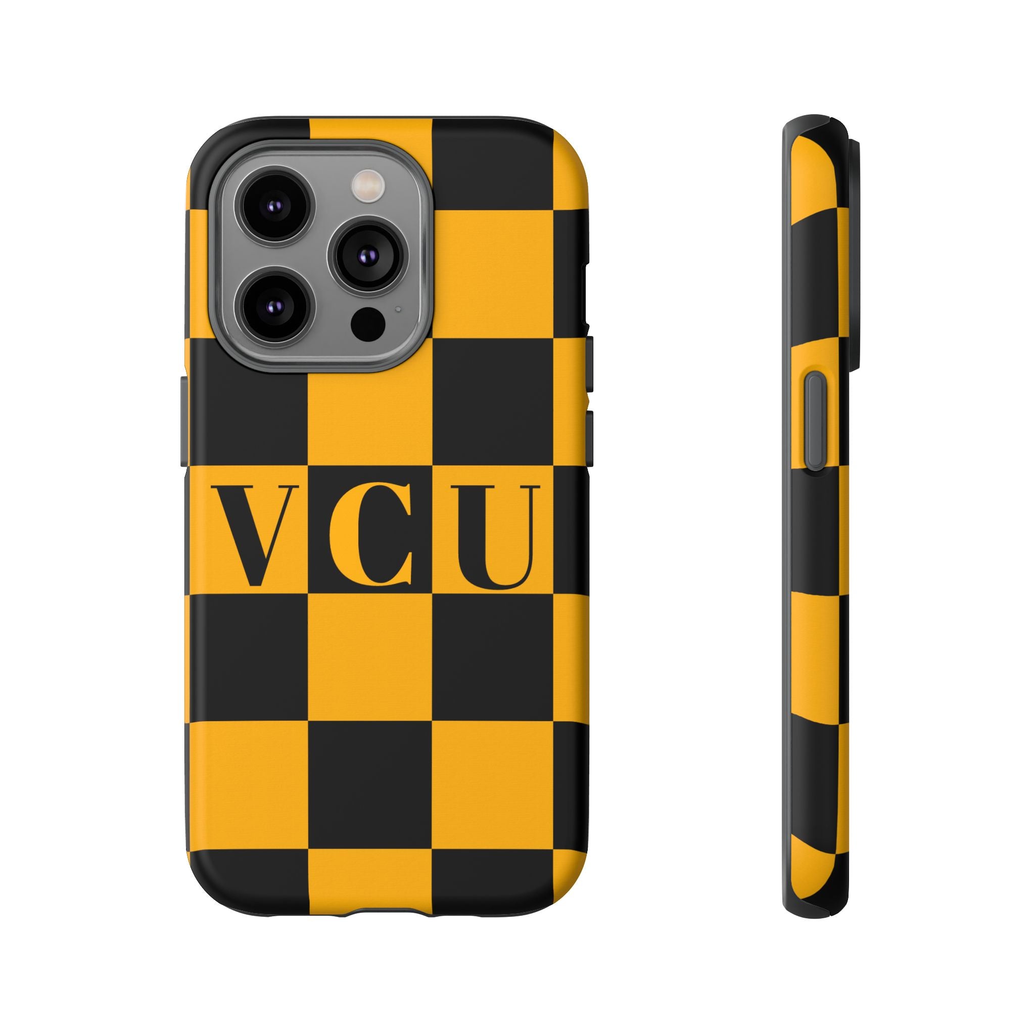 VCU Checkered Phone Case, Tough Cases for VCU Fans, College Student Gear, Sports Team Accessory, Unique Gift Idea