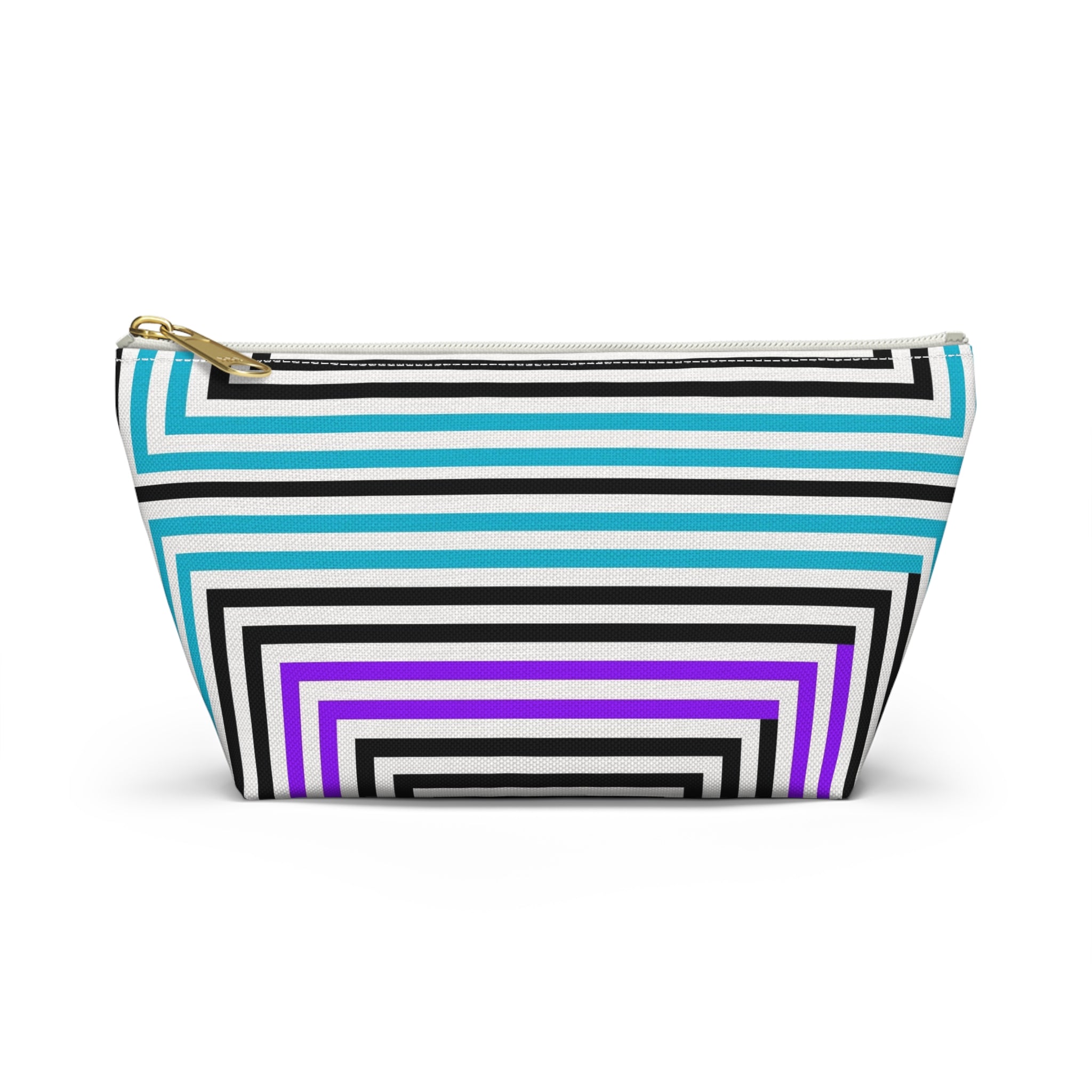 Vibrant Striped Accessory Pouch - Colorful Makeup Bag, Travel Organizer, Stylish Pencil Case, Gift for Her, Modern Clutch