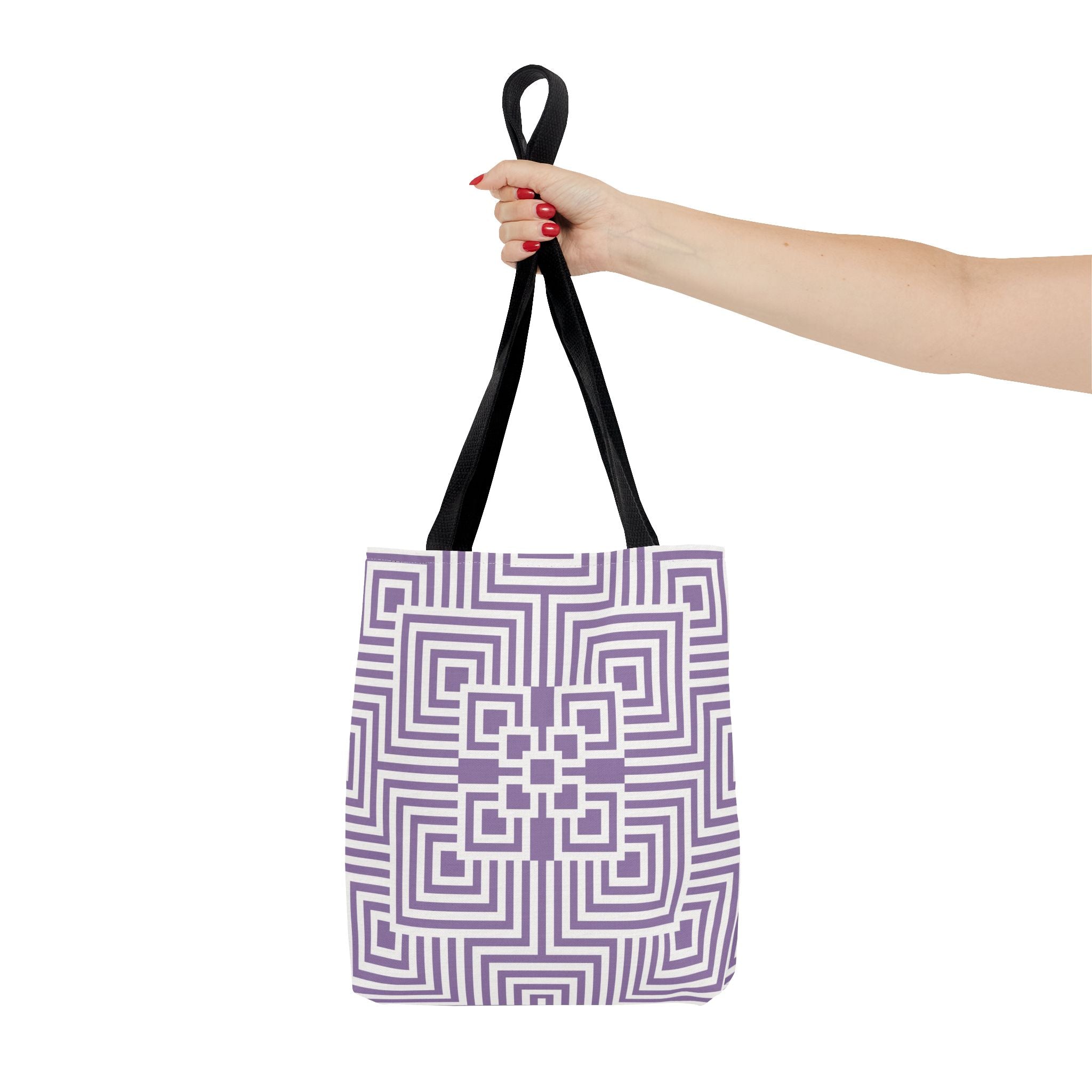 Geometric Pattern Tote Bag - Stylish Reusable Shopping Bag, Eco-Friendly Gift, Fashion Accessory, Purple Art Design, Everyday Use