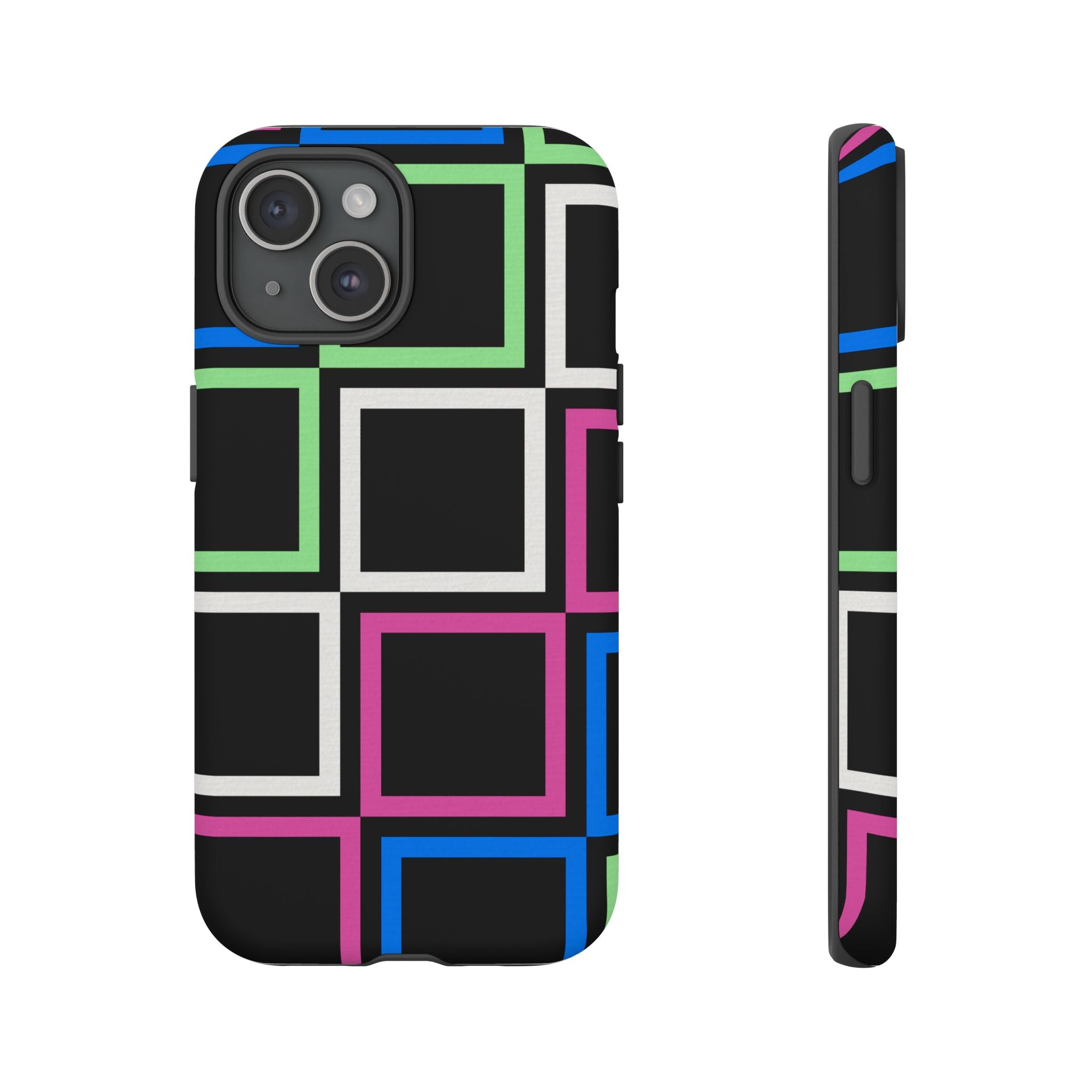 Colorful Geometric Phone Case - Tough Cases, Durable Cover, Stylish Accessory, Gift for Her, Tech Lover