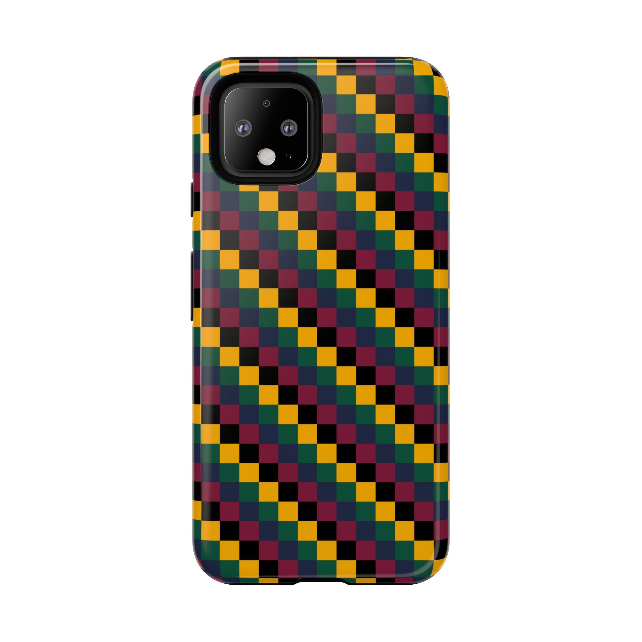 Colorful Checkered Phone Case, Tough Phone Cover, Unique Phone Accessory, Geometric Design, Gift for Tech Lovers, Stylish Protection