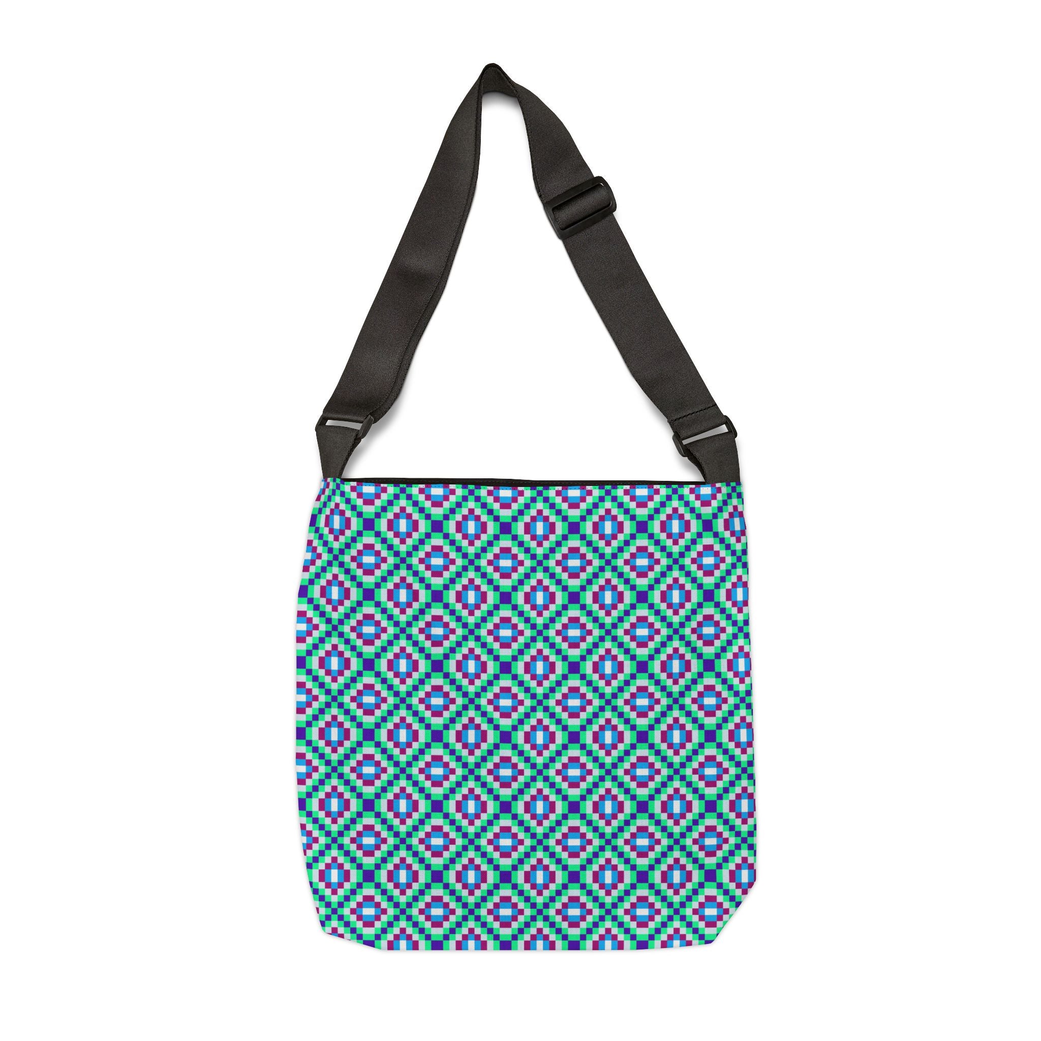 Colorful Geometric Adjustable Tote Bag, Reusable Shopping Bag, Eco-Friendly, Unique Gift, Everyday Use, Stylish Carryall