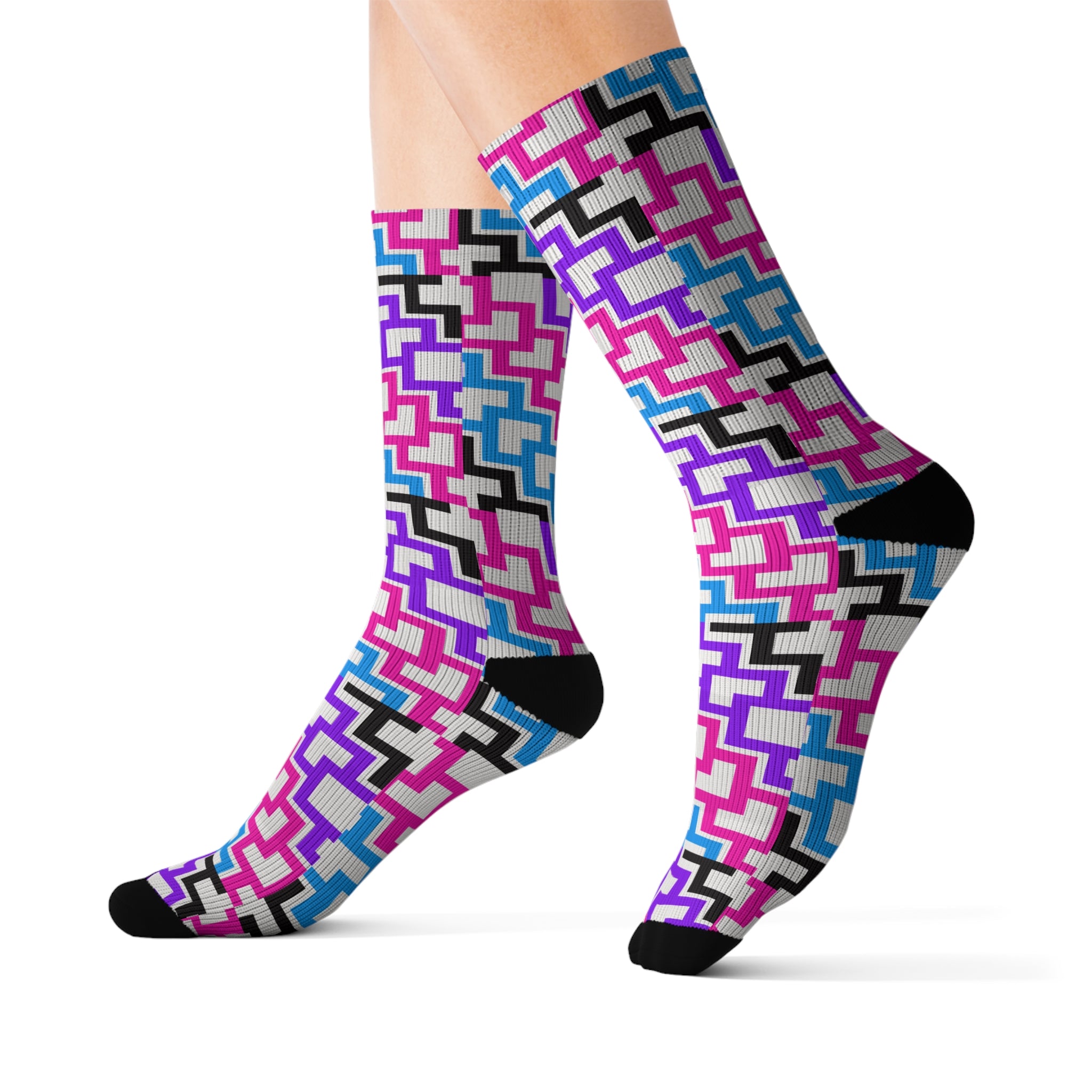 Vibrant Patterned Socks, Colorful Socks, Fun Fashion Socks, Unique Gift for Her, Casual Wear, Festival Accessories