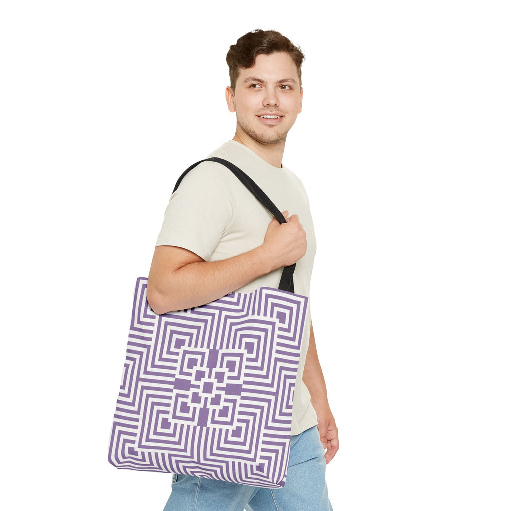 Geometric Pattern Tote Bag - Stylish Reusable Shopping Bag, Eco-Friendly Gift, Fashion Accessory, Purple Art Design, Everyday Use