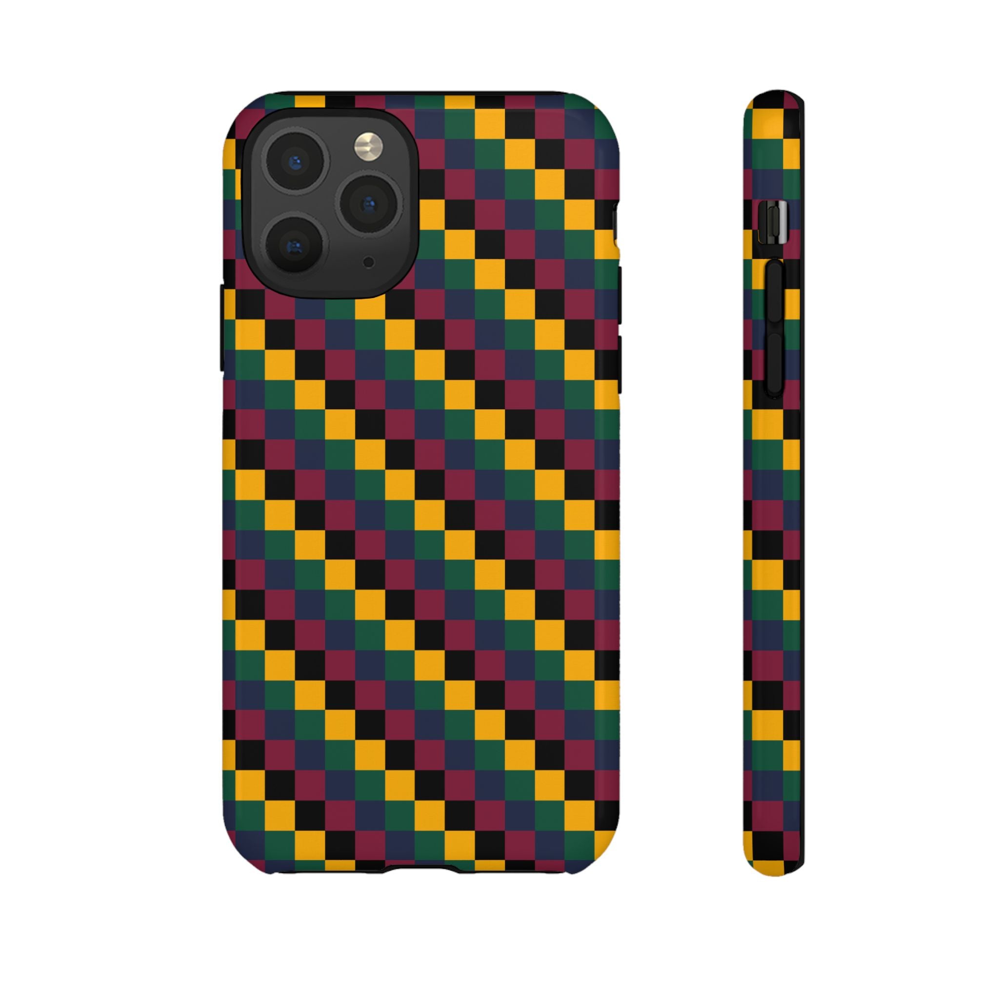 Colorful Checkered Phone Case, Tough Phone Cover, Unique Phone Accessory, Geometric Design, Gift for Tech Lovers, Stylish Protection