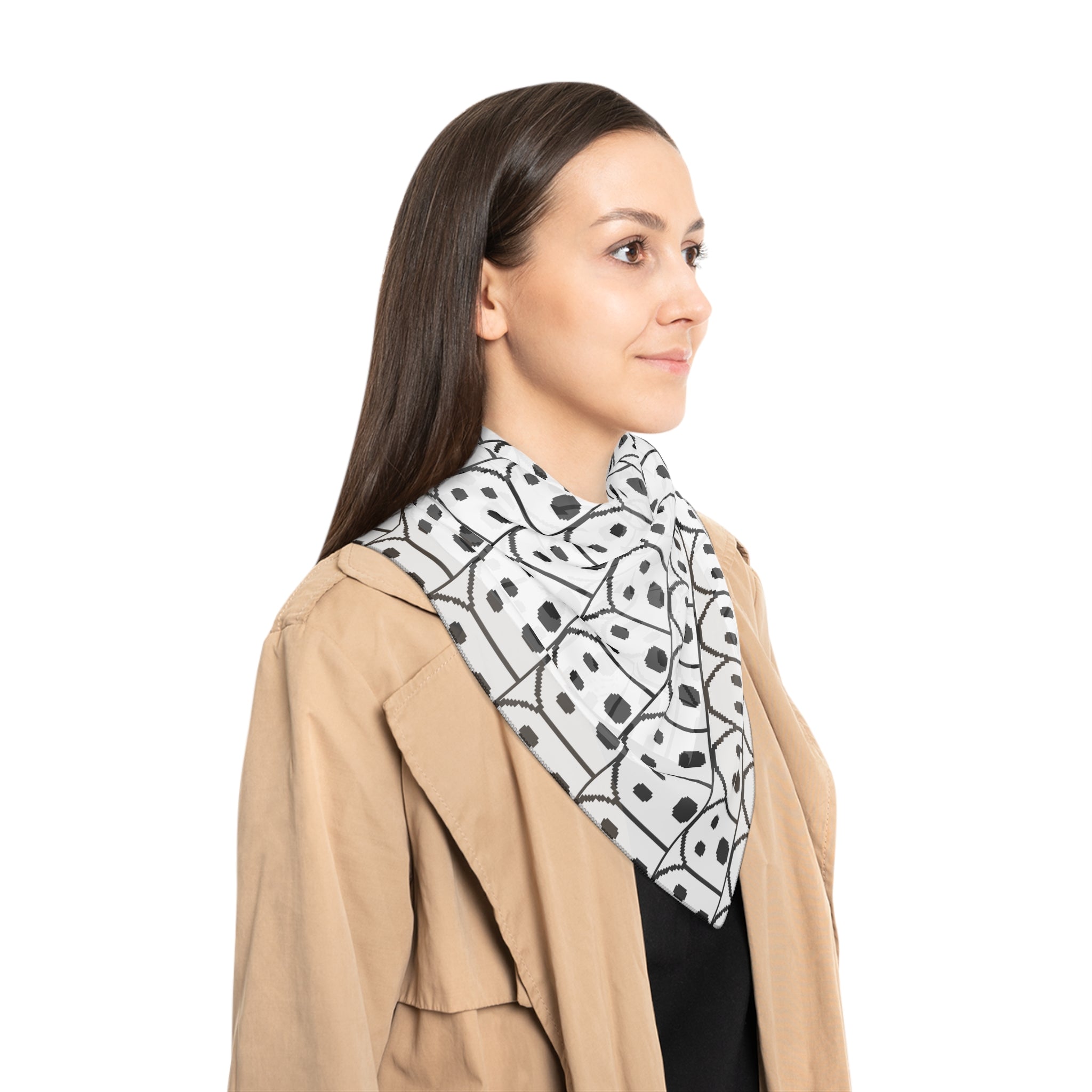 Ghost design, Charming Poly Scarf, Cozy Fashion Accessory, Stylish Gift for Her, Lightweight Neck Scarf, Everyday Wear, Trendy Wrap