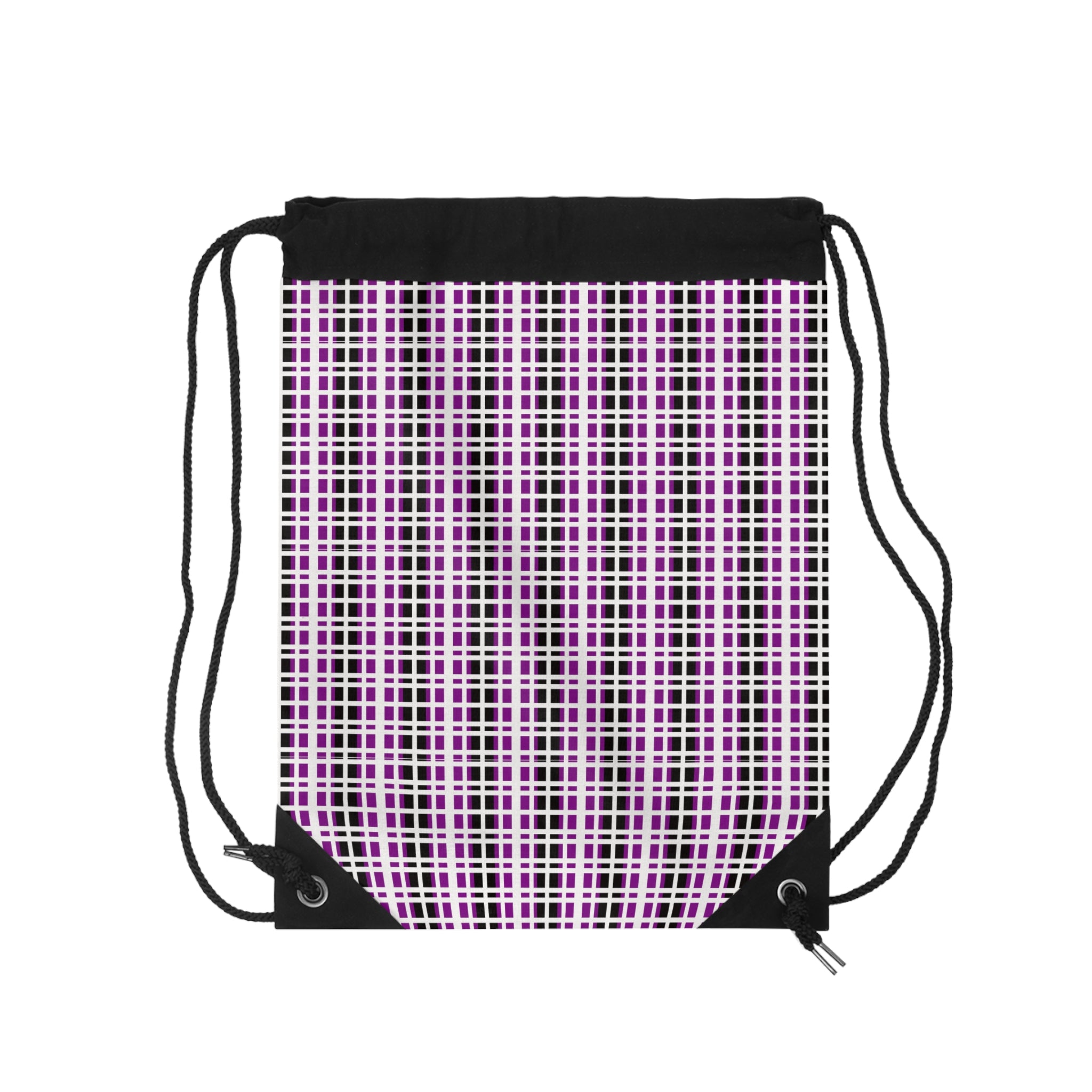 Chic Pink Plaid Drawstring Bag - Stylish Gym Sack, Tote for Travel, School Backpack, Lightweight Storage, Gift for Her