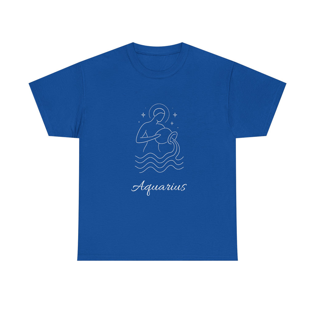 Aquarius Unisex Heavy Cotton Tee, Astrology Shirt, Zodiac Tee, Birthday Gift, Horoscope Apparel, Casual Wear