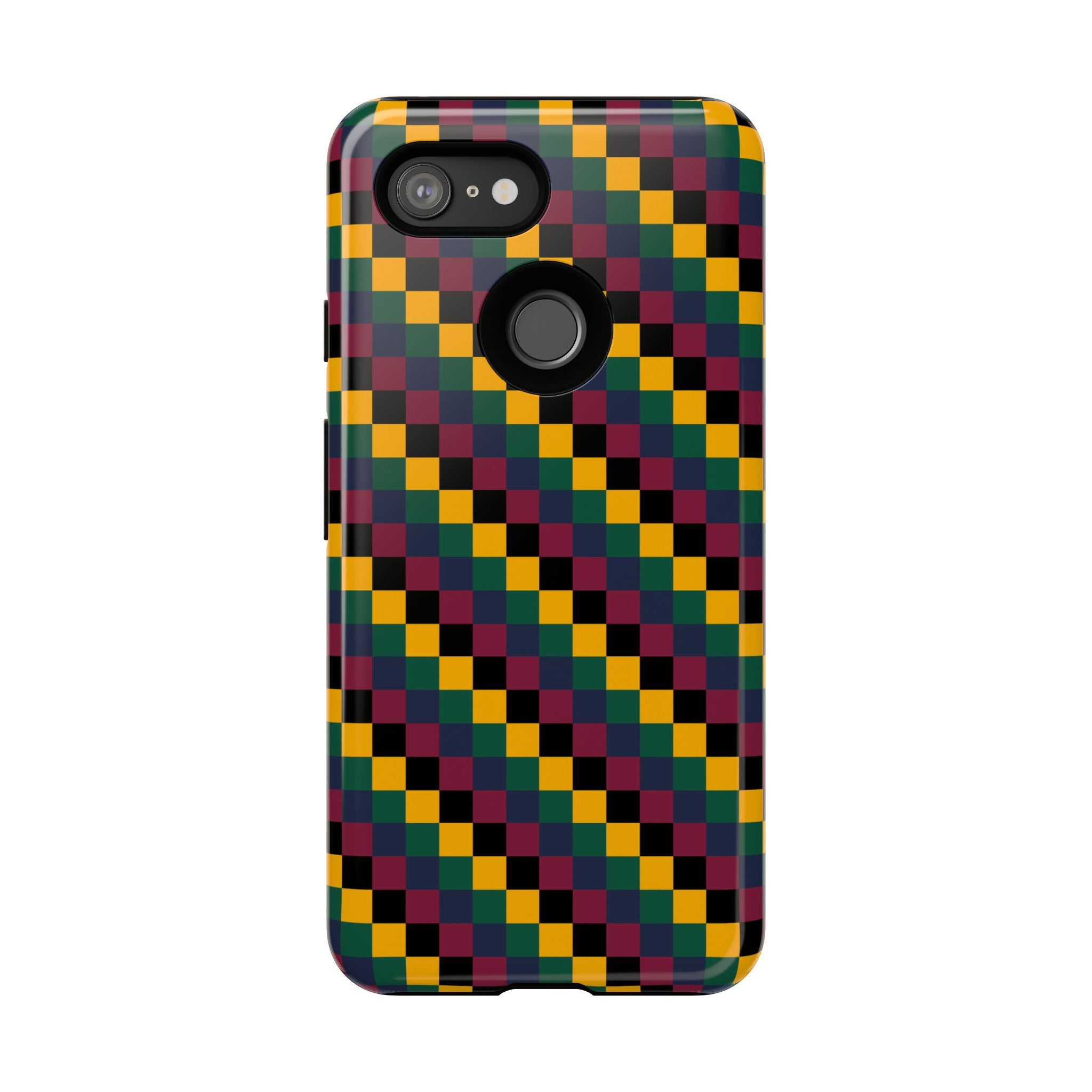 Colorful Checkered Phone Case, Tough Phone Cover, Unique Phone Accessory, Geometric Design, Gift for Tech Lovers, Stylish Protection