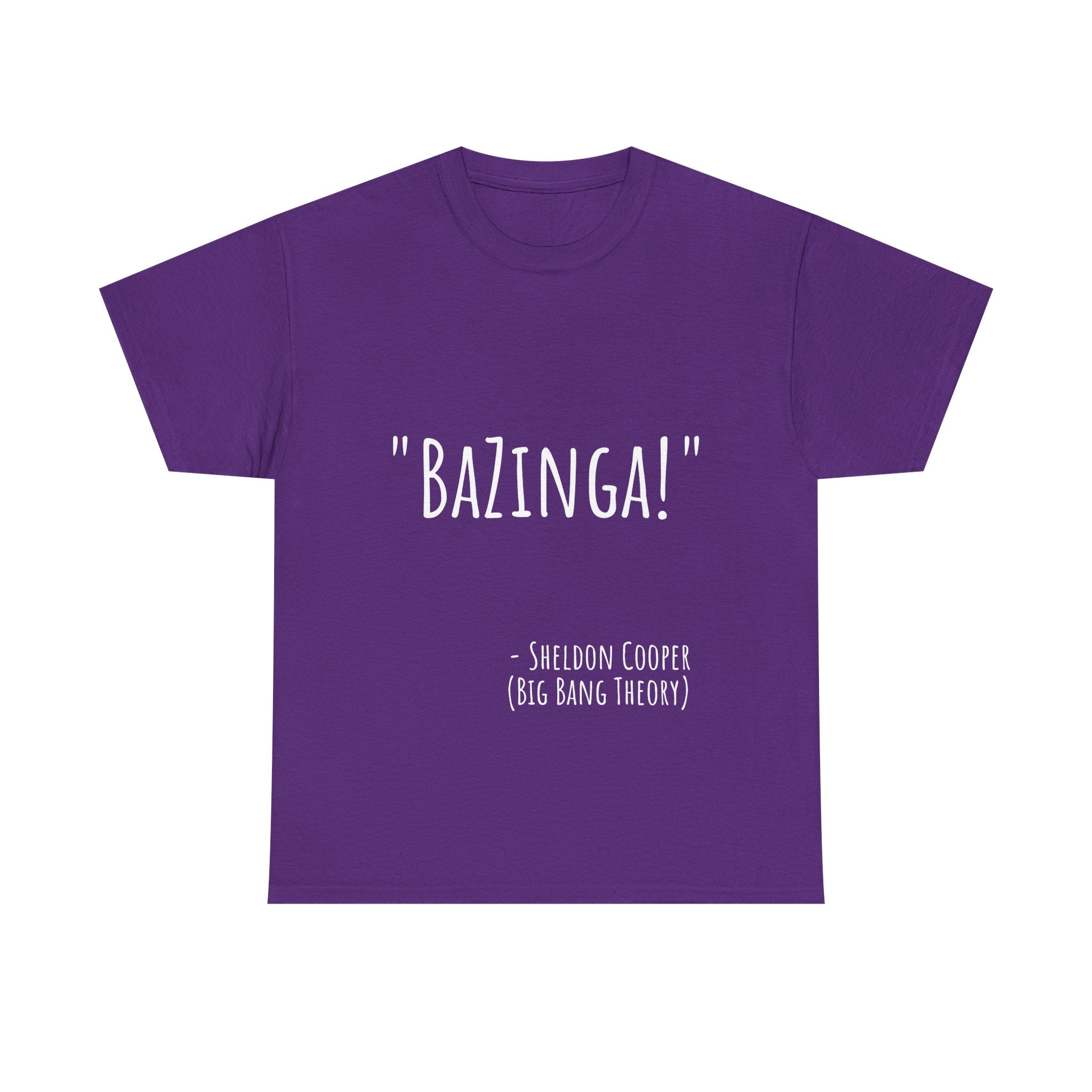 Bazinga! Unisex Cotton Tee - Fun Graphic T-Shirt for Big Bang Theory Fans, Gift for Birthdays, Casual Wear, Nerd Culture Apparel
