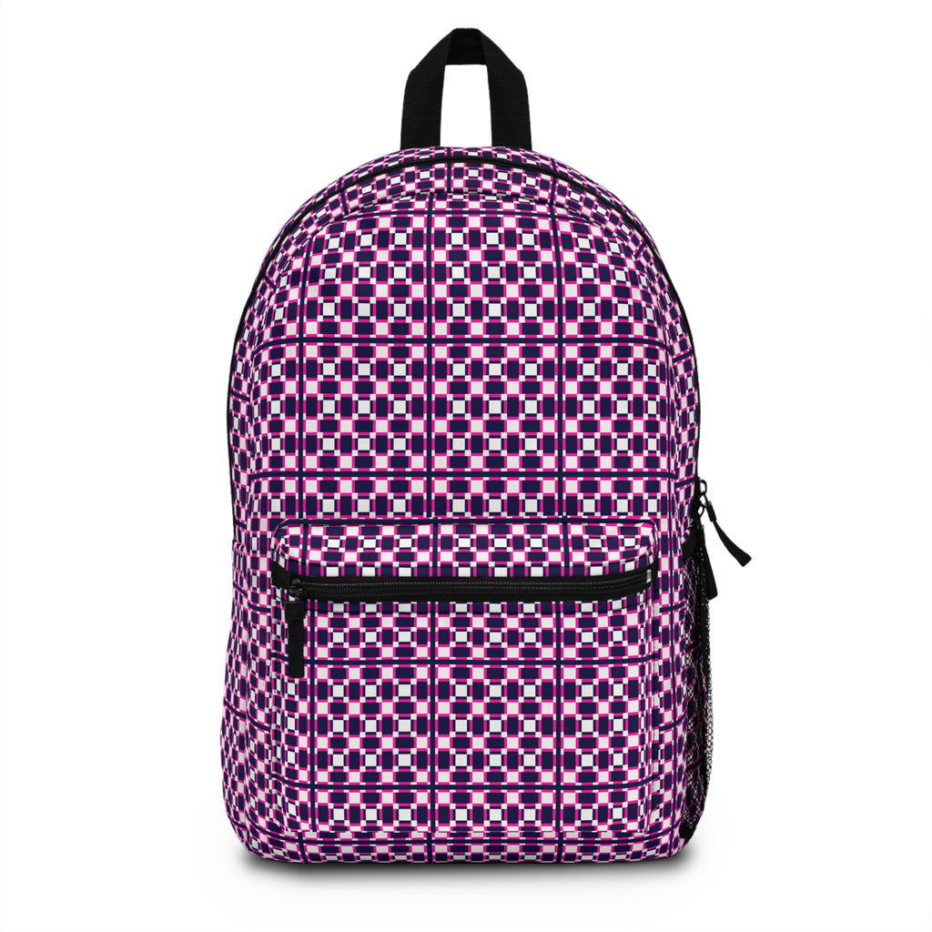 Vibrant Geometric Backpack for School, Travel, Eco-Friendly Gift, Patterned Book Bag, Stylish Carry-All