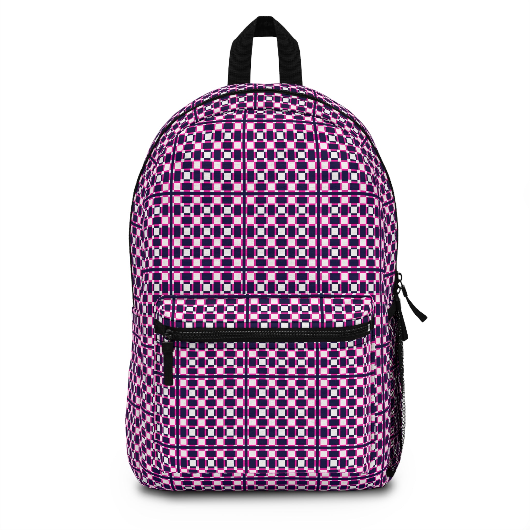 Vibrant Geometric Backpack for School, Travel, Eco-Friendly Gift, Patterned Book Bag, Stylish Carry-All