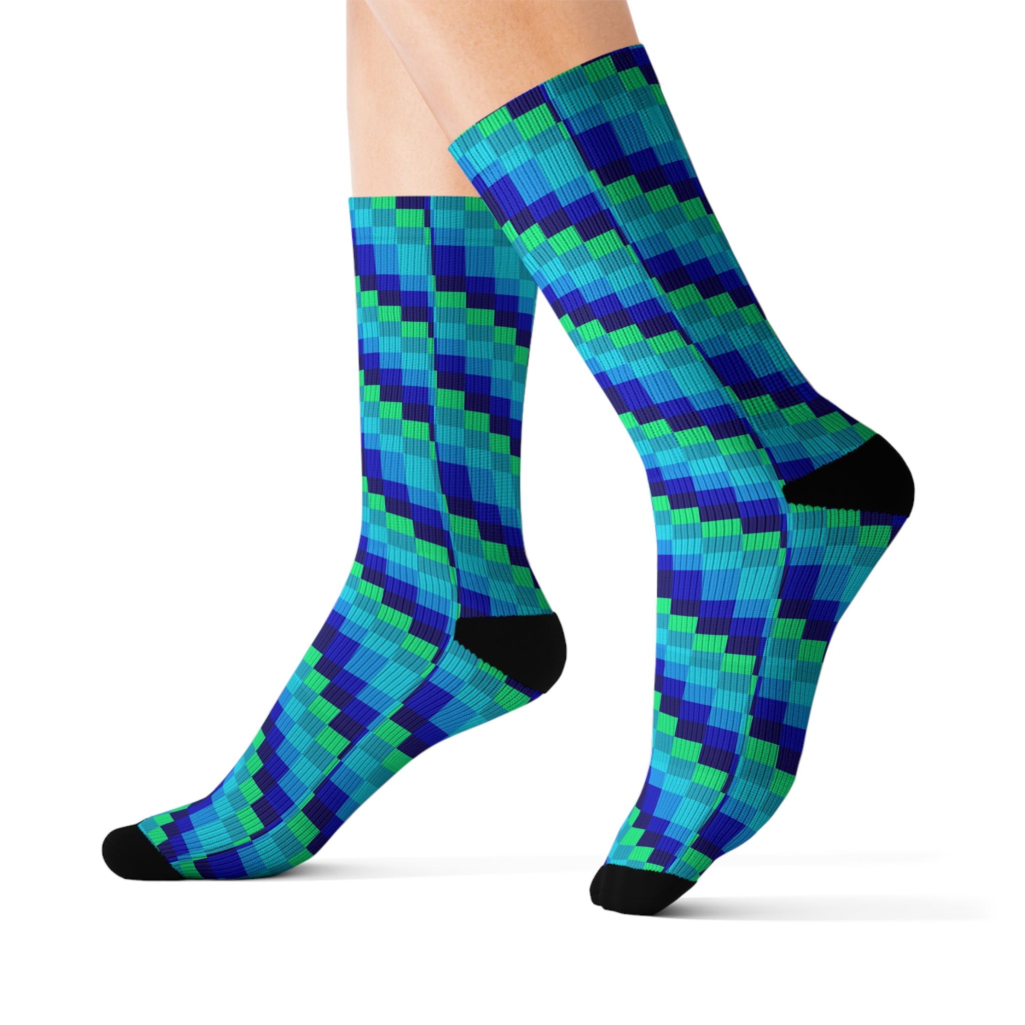 Colorful Geometric Sublimation Socks, Comfortable Fashionable Socks, Unique Gift Socks, Playful Pattern Socks, Cozy Trendy Socks