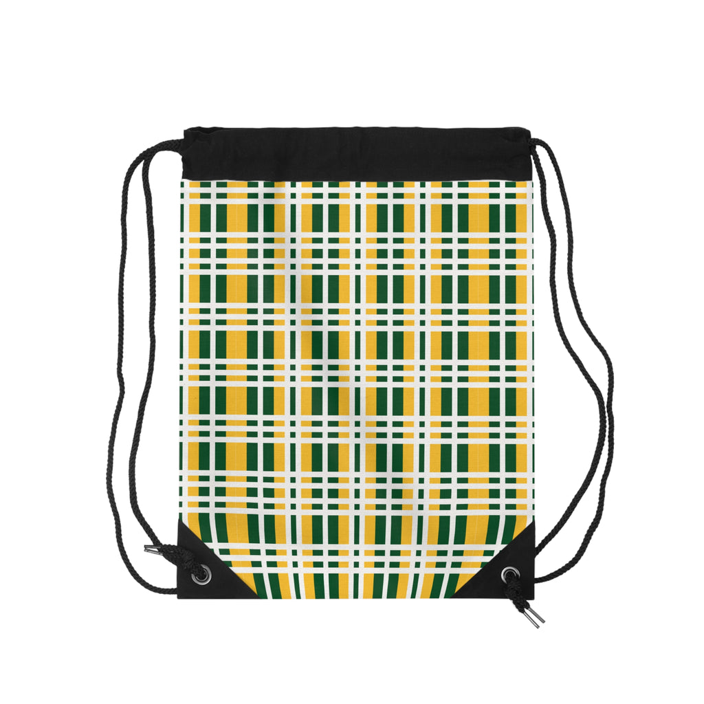Plaid Drawstring Bag | Casual Tote for Gym, Sports, School, Travel, Outdoor Adventures