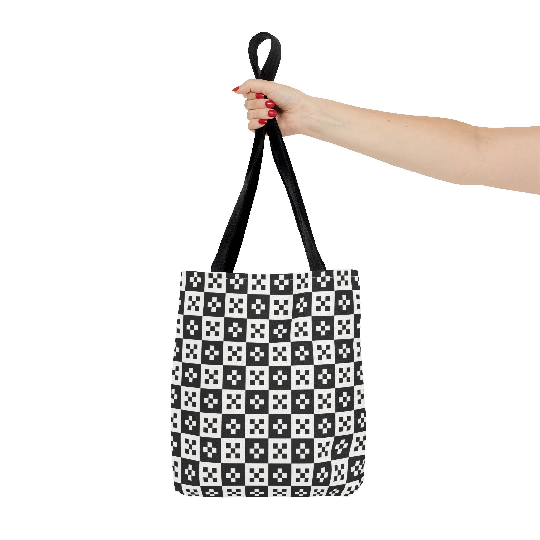 Stylish Checkerboard Tote Bag, Reusable Shopping Tote, Black and White Fashion Bag, Gift for Her, Eco-Friendly Bag, Beach Tote