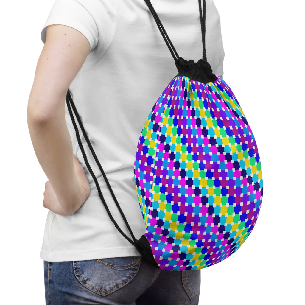 Vibrant Drawstring Bag - Colorful Backpack for School, Gym, Travel, Gift for Friends, Festival Essential