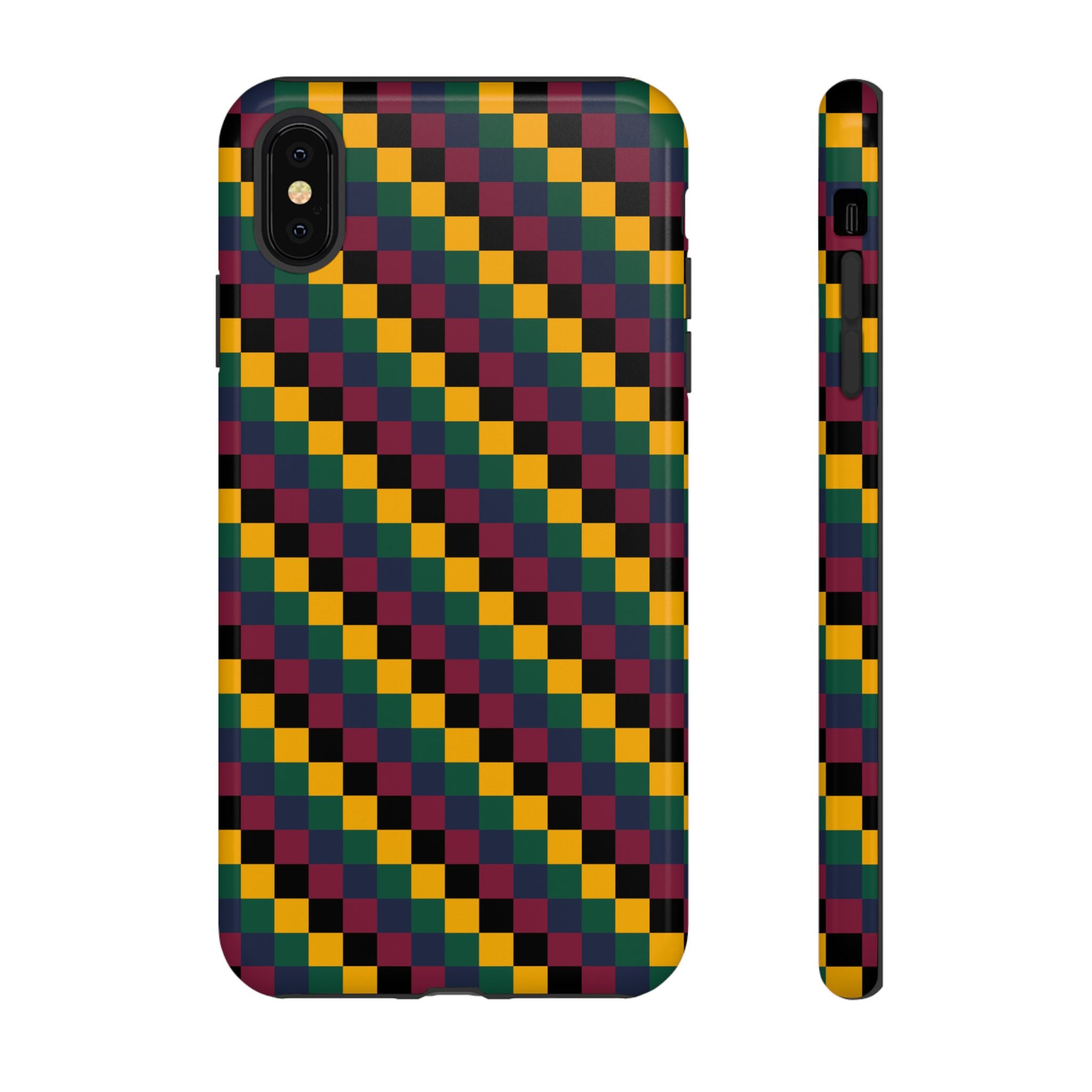 Colorful Checkered Phone Case, Tough Phone Cover, Unique Phone Accessory, Geometric Design, Gift for Tech Lovers, Stylish Protection