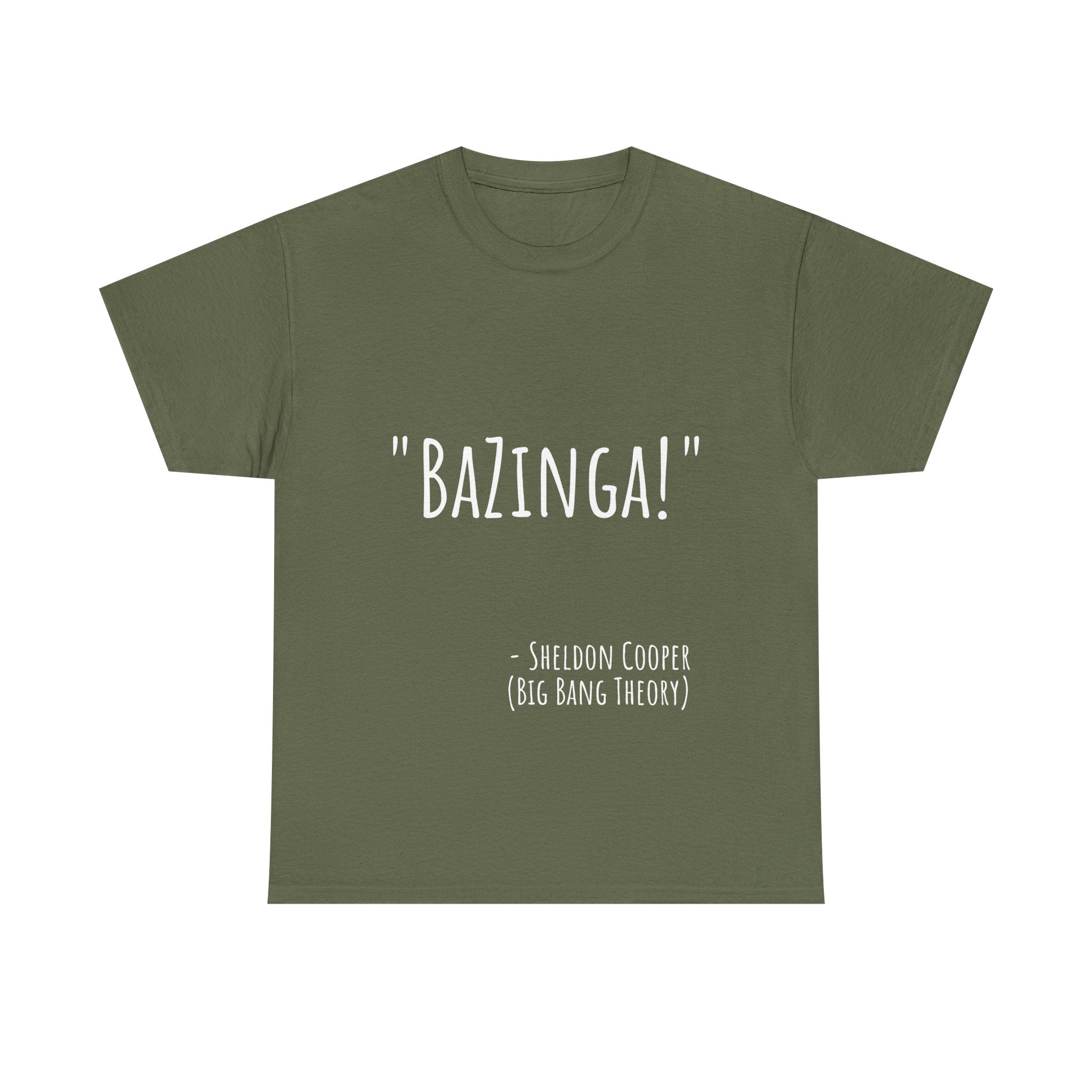 Bazinga! Unisex Cotton Tee - Fun Graphic T-Shirt for Big Bang Theory Fans, Gift for Birthdays, Casual Wear, Nerd Culture Apparel