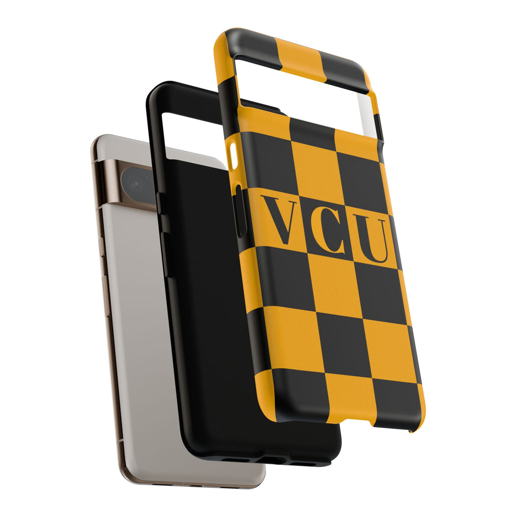 VCU Checkered Phone Case, Tough Cases for VCU Fans, College Student Gear, Sports Team Accessory, Unique Gift Idea