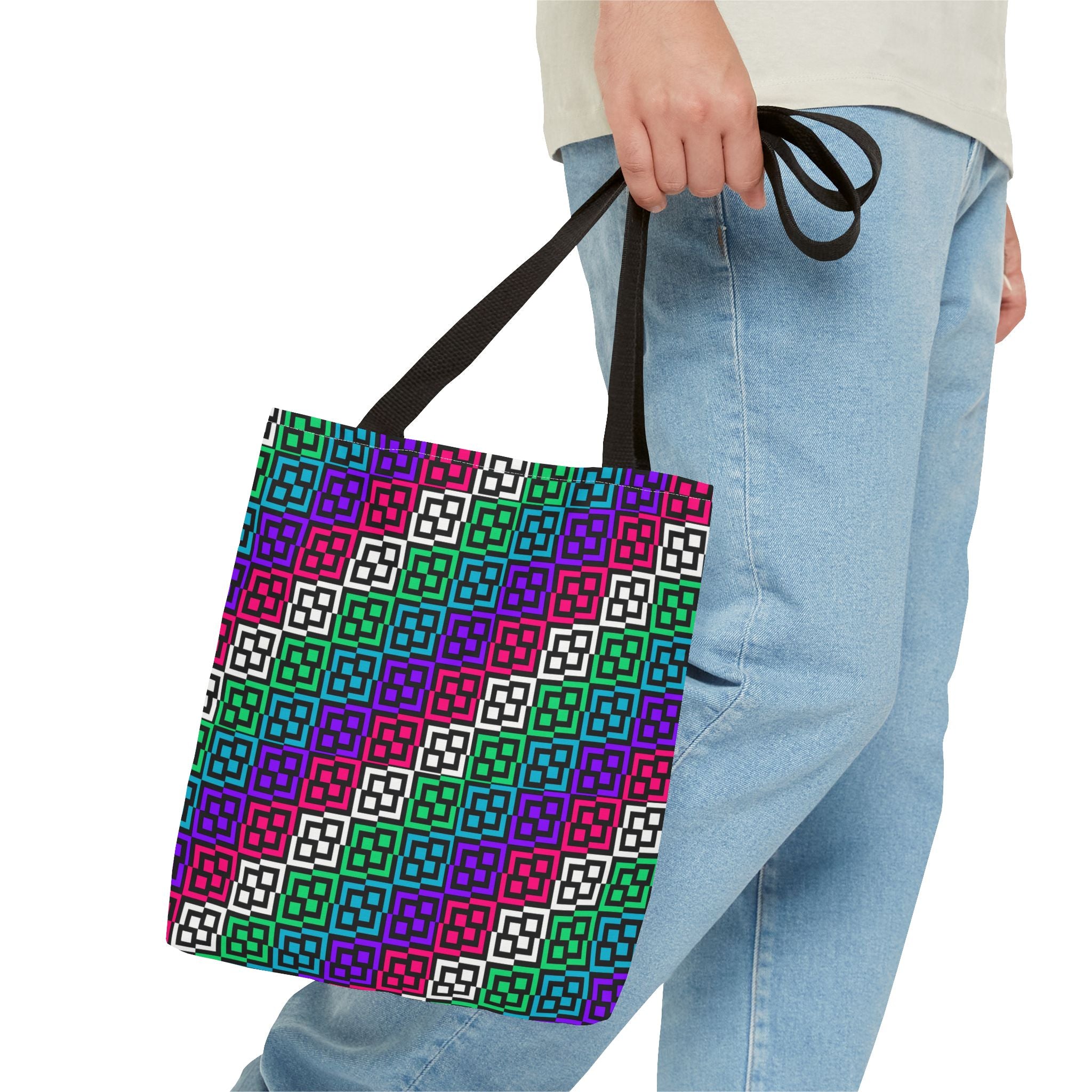 Colorful Geometric Tote Bag - Versatile Carry-All for Everyday Use, Eco-Friendly Shopping, Beach Days, Travel, Gifts
