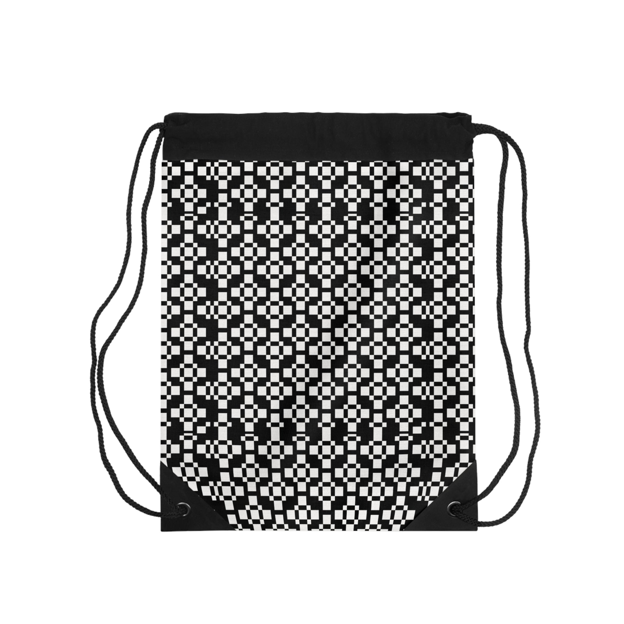 Chic Geometric Drawstring Bag | Stylish Gym Sack, Tote for Everyday Use, Travel Organizer, Gift for Trendsetters
