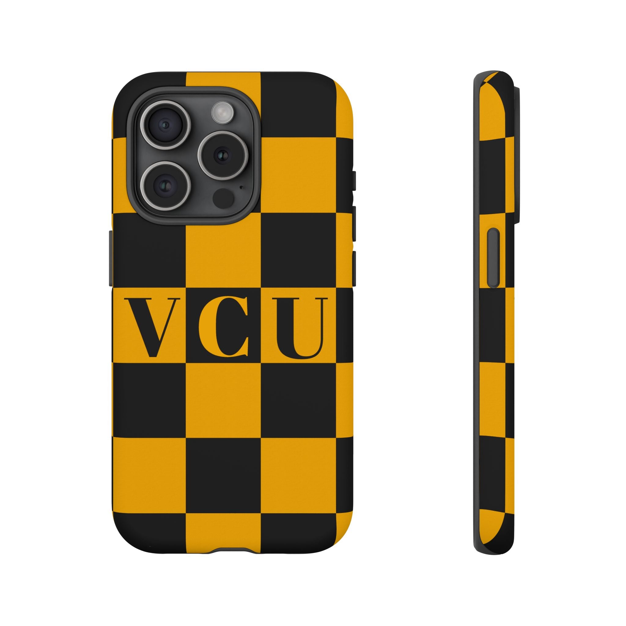 VCU Checkered Phone Case, Tough Cases for VCU Fans, College Student Gear, Sports Team Accessory, Unique Gift Idea