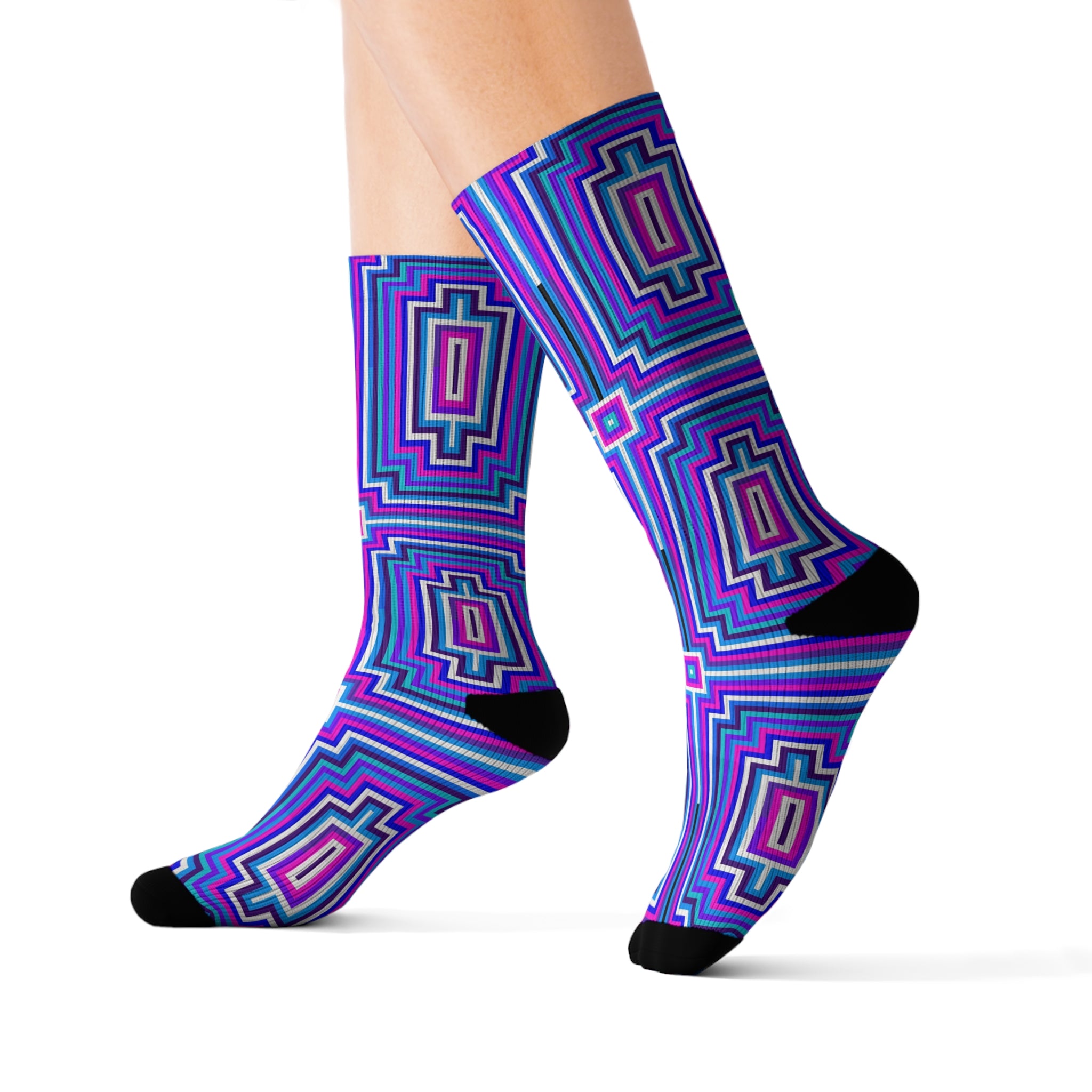 Vibrant Patterned Socks, Colorful Sublimation Socks for Women, Funky Gift for Her, Trendy Fashion Accessory, Perfect for Casual Wear