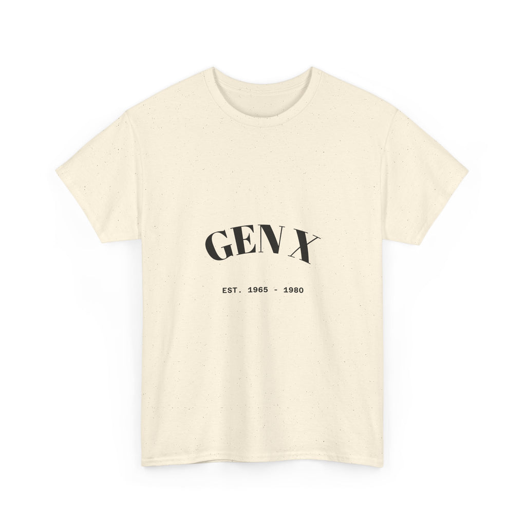 Gen X Unisex Heavy Cotton Tee - Nostalgic Graphic T-Shirt, Perfect for Casual Wear, Gifts, Birthdays, and Retro Celebrations