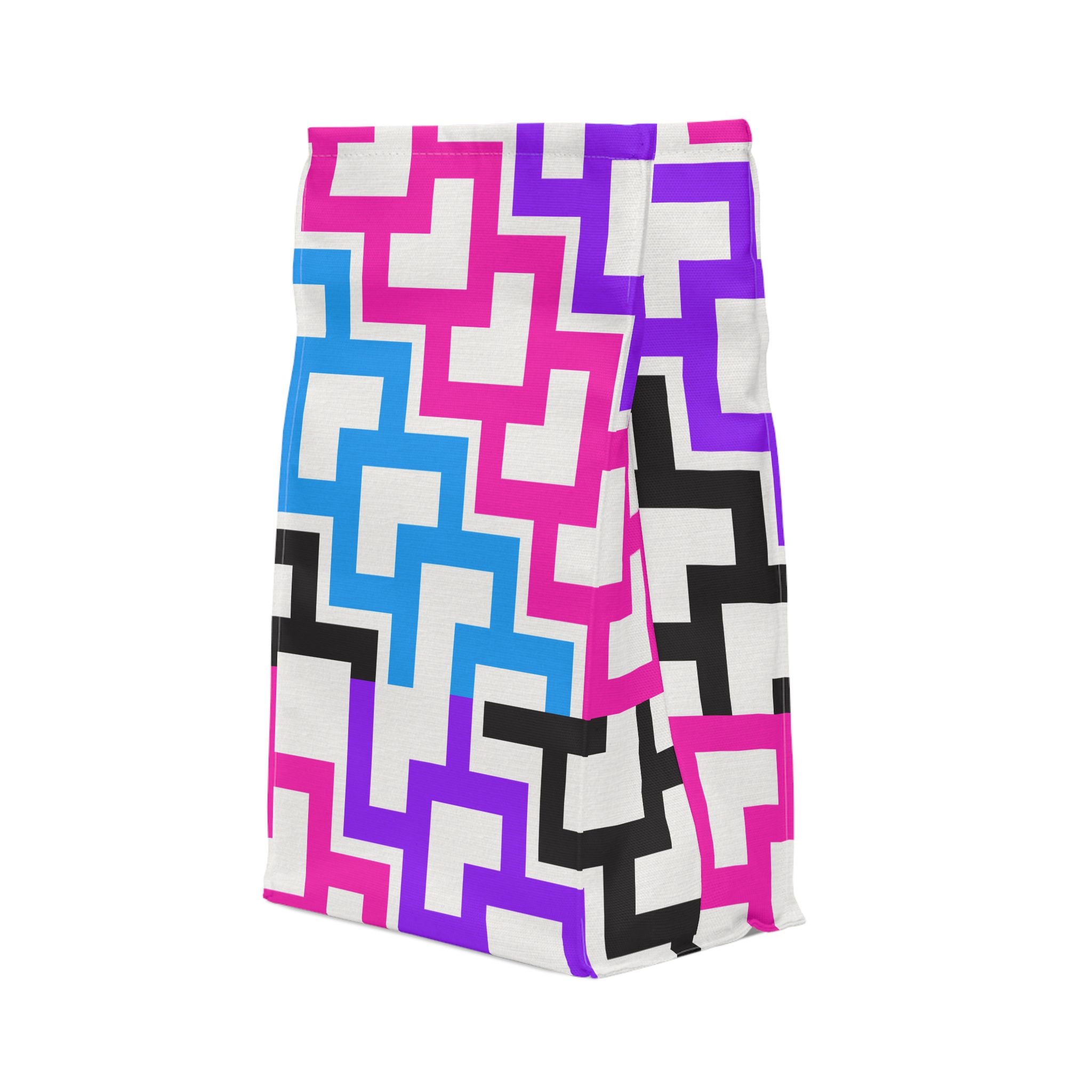 Colorful Geometric Lunch Bag - Stylish Insulated Tote for Work, School, Picnics, Travel, and Outdoor Adventures
