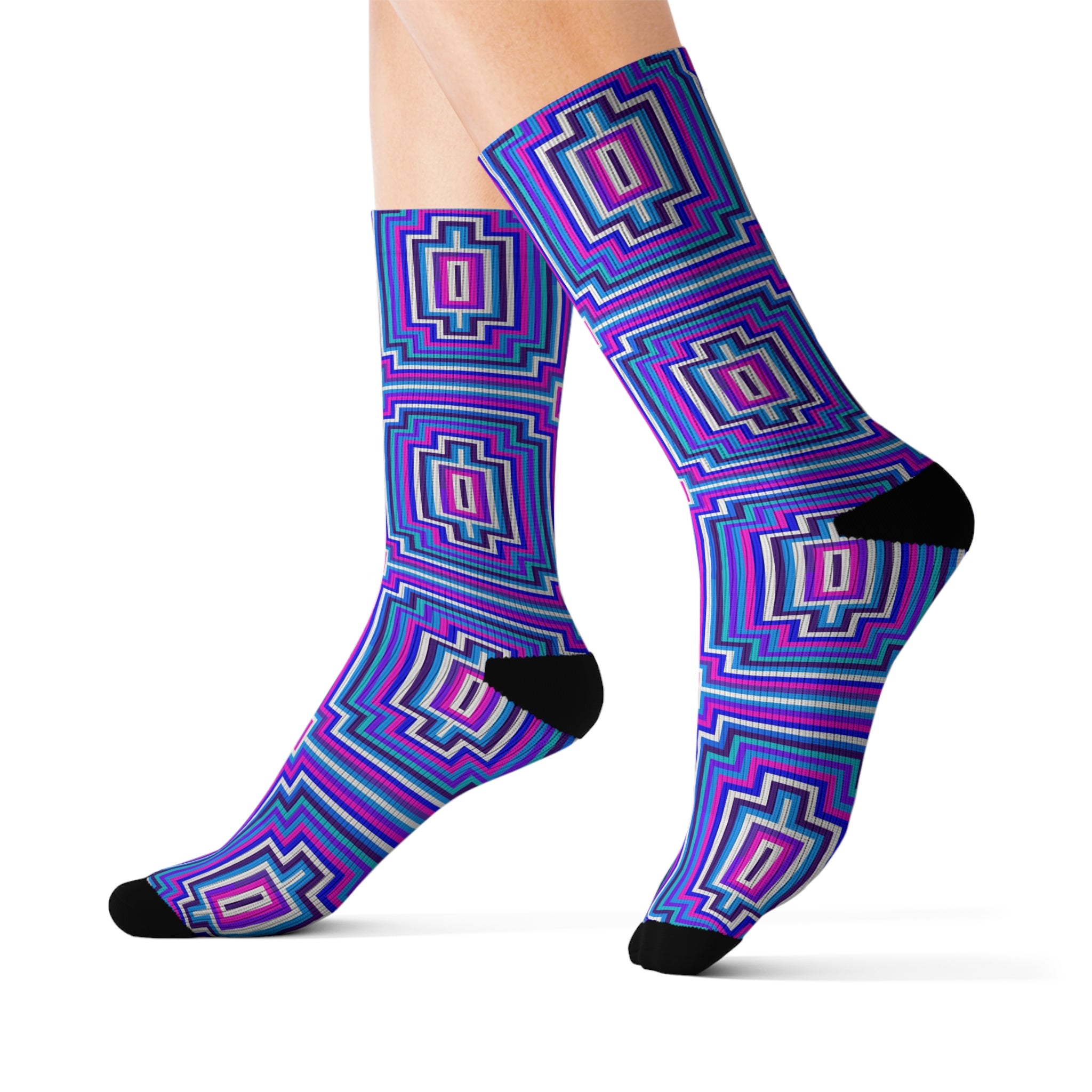 Vibrant Patterned Socks, Colorful Sublimation Socks for Women, Funky Gift for Her, Trendy Fashion Accessory, Perfect for Casual Wear