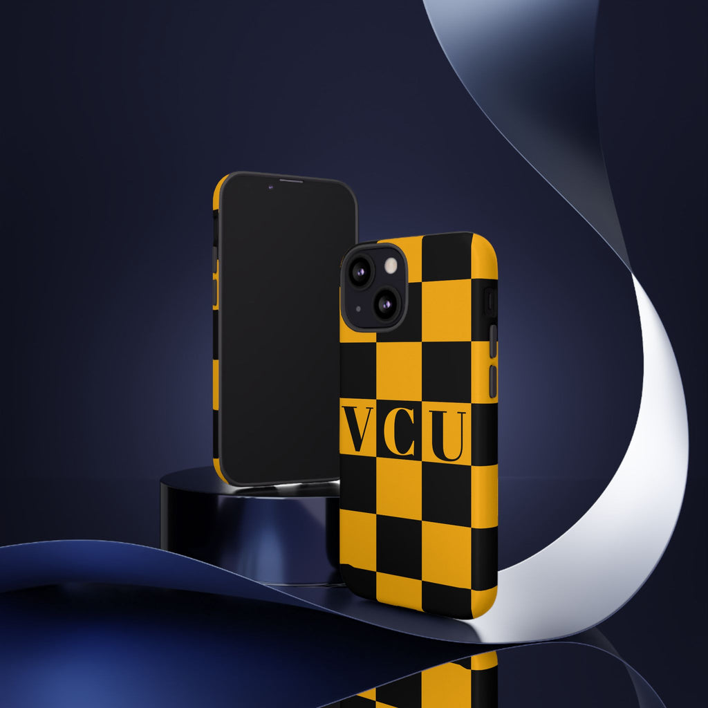 VCU Checkered Phone Case, Tough Cases for VCU Fans, College Student Gear, Sports Team Accessory, Unique Gift Idea
